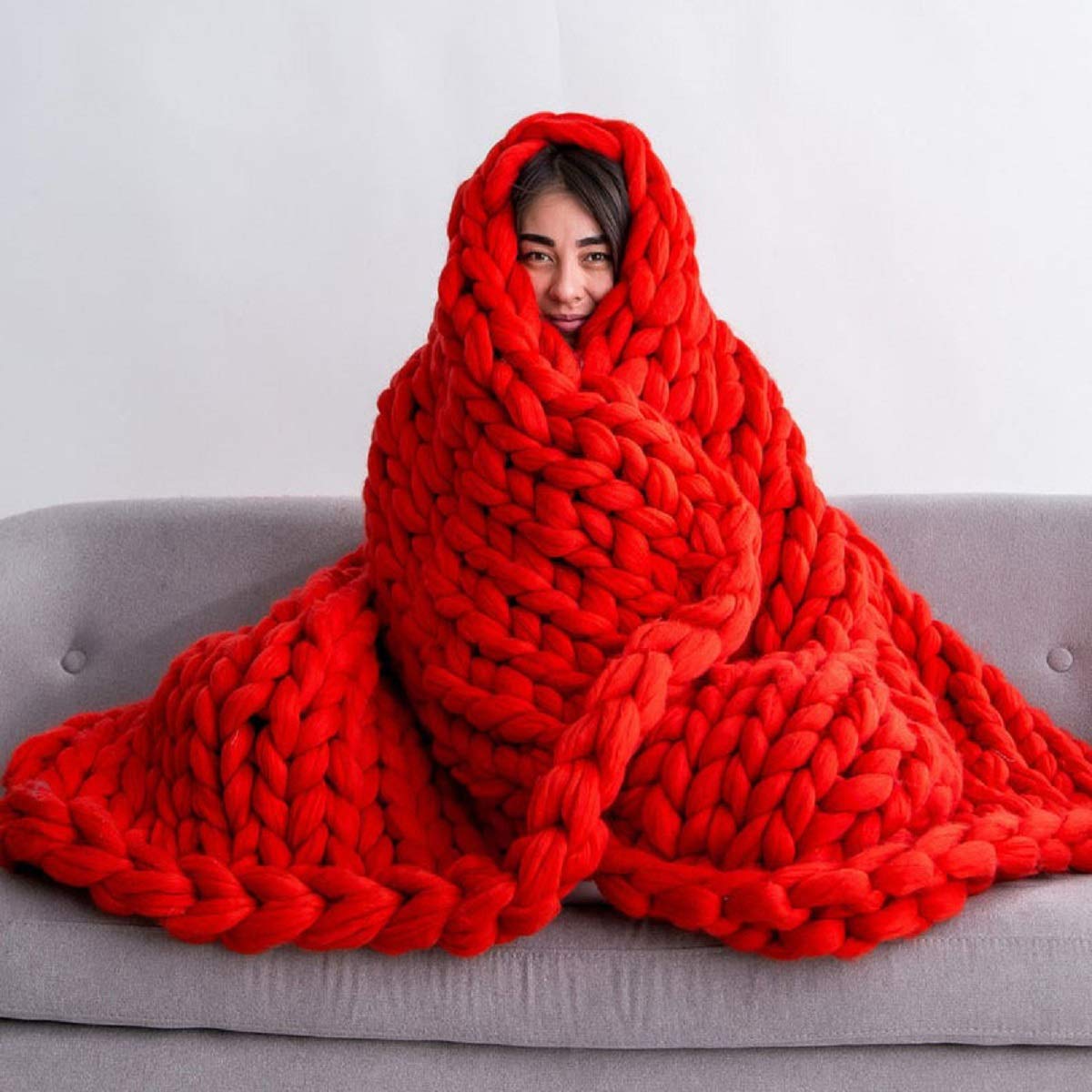 Handmade Chunky Knit Blanket - 80