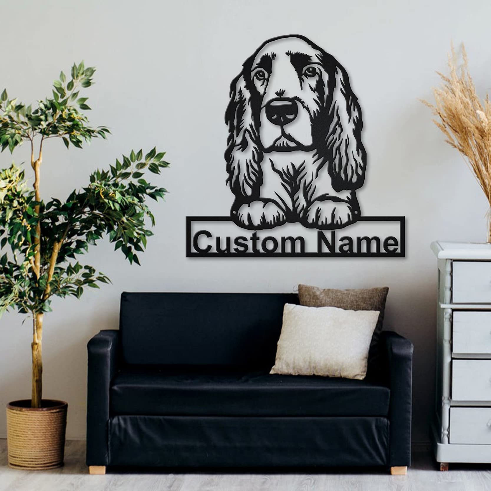 Personalized Field Spaniel Dog Wooden Sign - Custom Engraved Pet Name Art - Unique Dog Lover Gift for Birthday, Housewarming & Home Decor - Perfect for Living Room, Bedroom or Pet Nursery
