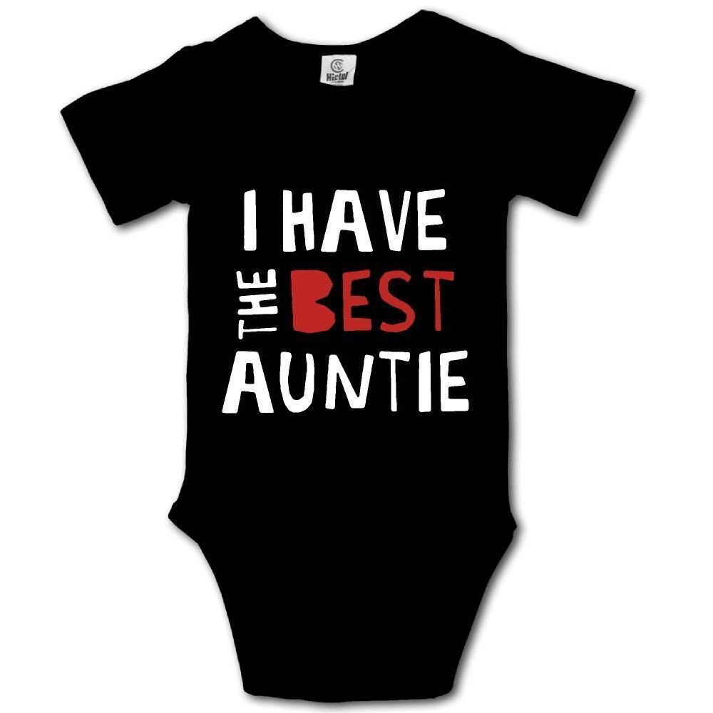 XieTao Best Auntie Baby Bodysuit - Unisex Short Sleeve Black Onesie for Newborns & Infants | Perfect for Family Gifts, Photo Shoots & Everyday Wear