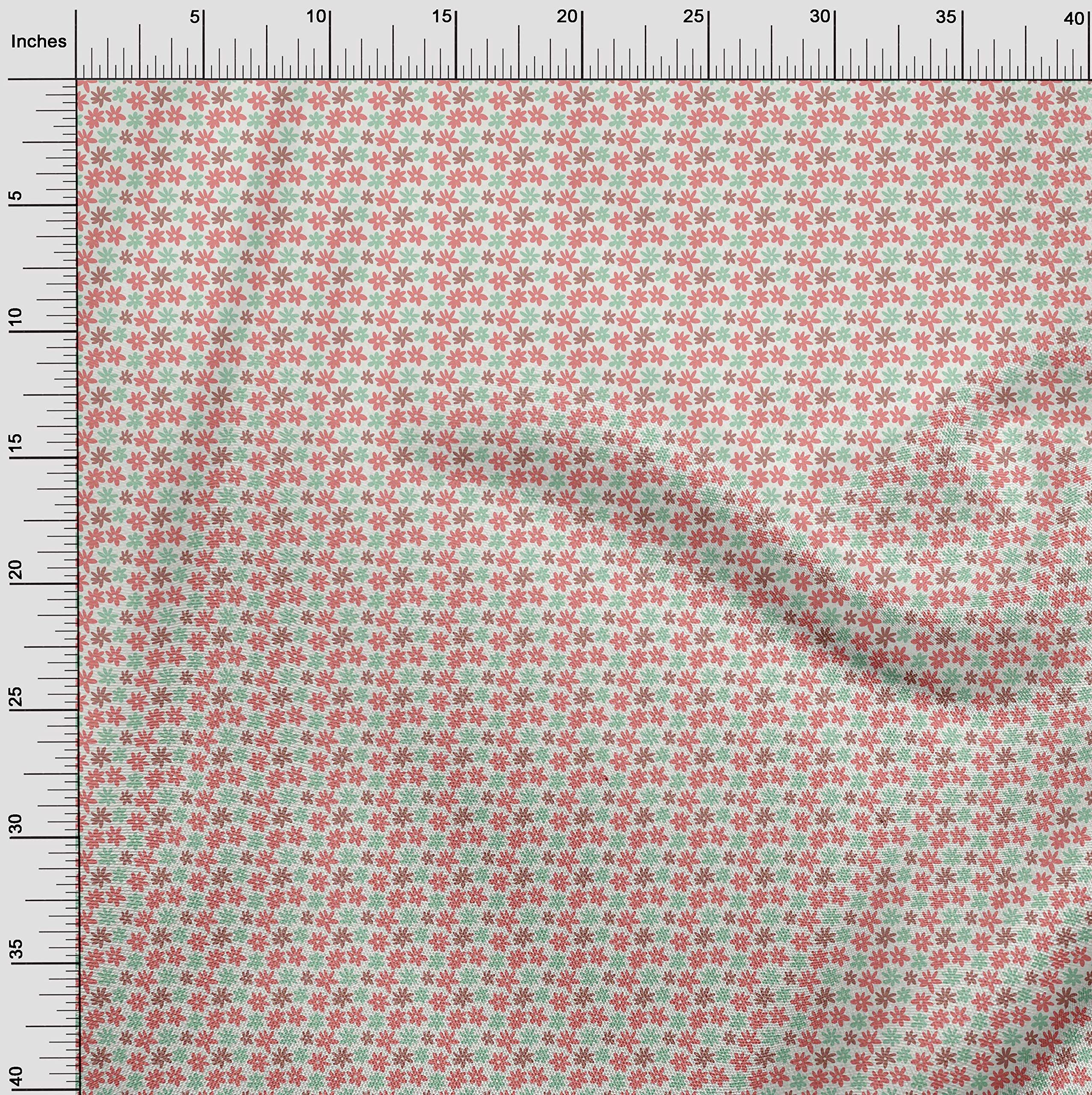 oneOone Rayon Red Floral Print Fabric by The Yard - 56 Inch Wide for DIY Clothing, Dresses, Skirts & Home Decor Sewing Projects | Soft, Lightweight & Easy to Sew