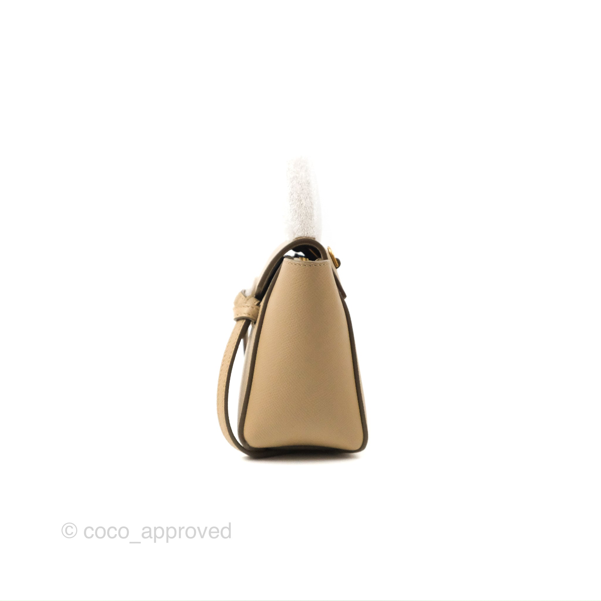 Celine Pico Belt Bag in Light Taupe - Genuine Grained Calfskin Leather with Gold Hardware | Luxury Crossbody Bag for Women, Perfect for Everyday Use & Special Occasions