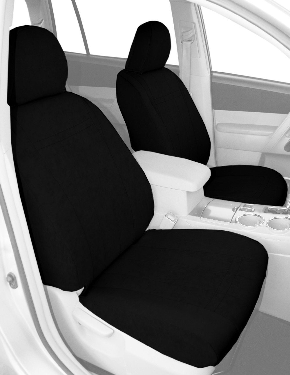 Premium Microsuede Seat Covers for 2011-2020 Toyota Sienna - CalTrend Center Captain Chairs (Black with Black Insert & Trim) | Perfect for Family Road Trips & Daily Commuting