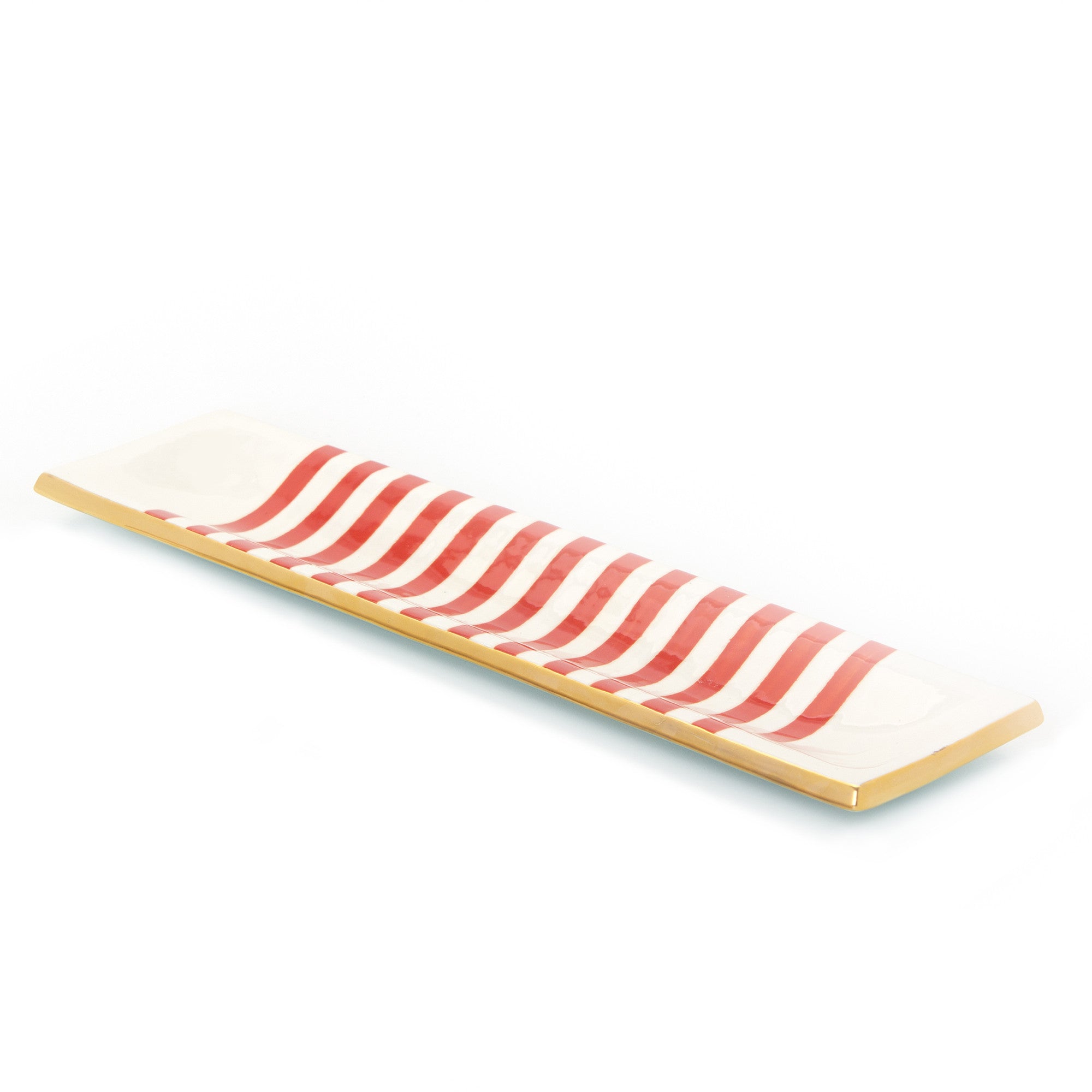 Capri Stripe Ritz Tray - Elegant Serving Tray for Dining, Entertaining & Home Decor | Perfect for Parties, Breakfast in Bed & Coffee Table Display