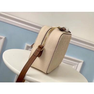 LV Saintonge Monogram Empreinte Leather Handbag in Creme Caramel - Luxury Crossbody Bag for Women, Perfect for Work, Travel and Everyday Use