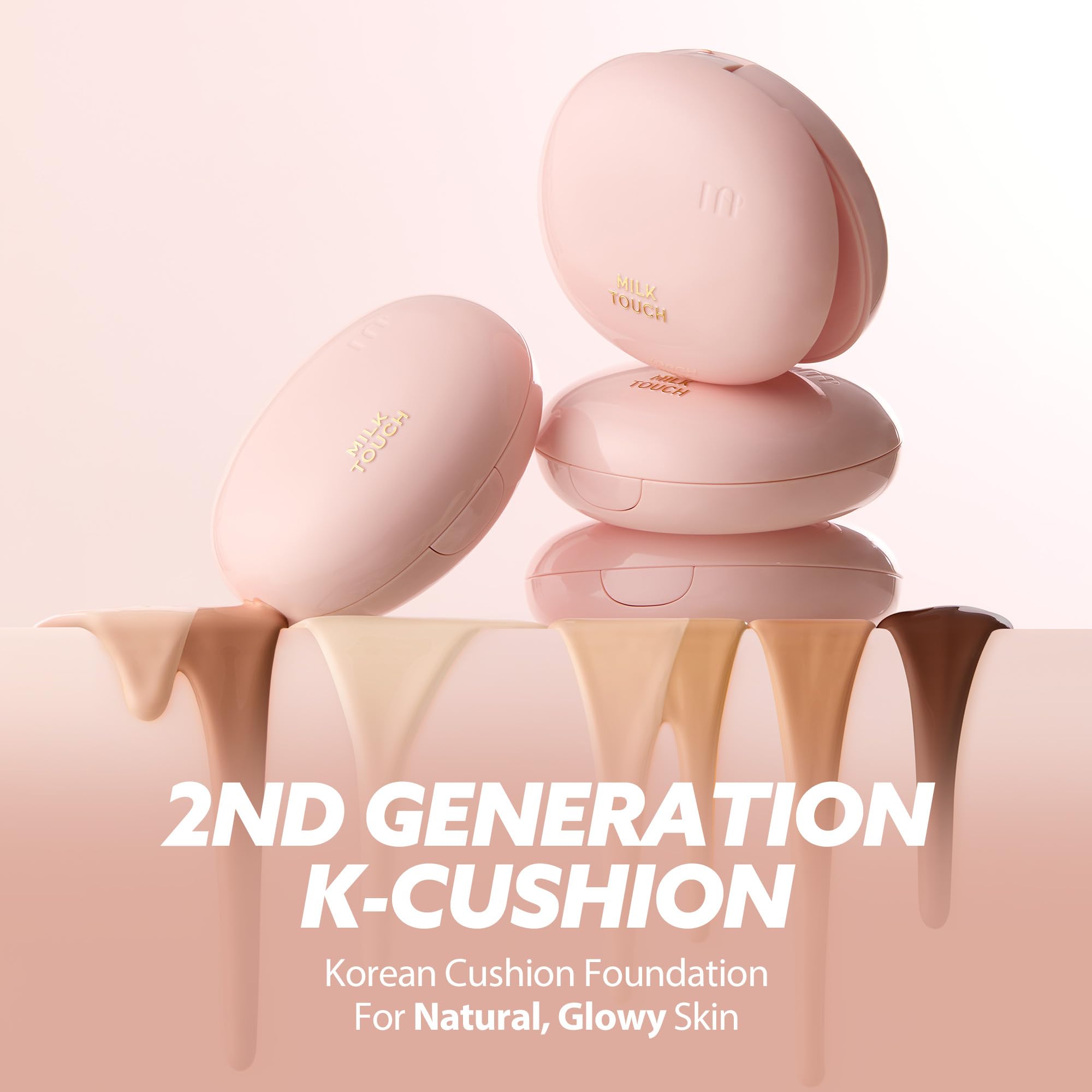Milktouch Milky Glow Cushion Foundation - No Oxidation, Radiant Finish, Long-Lasting, Non-Creasing - Glutathione & Vitamin Complex for Hydrated Glass Skin (15N Fair Ivory) - Perfect for Daily Wear, Special Occasions & On-The-Go Touch Ups