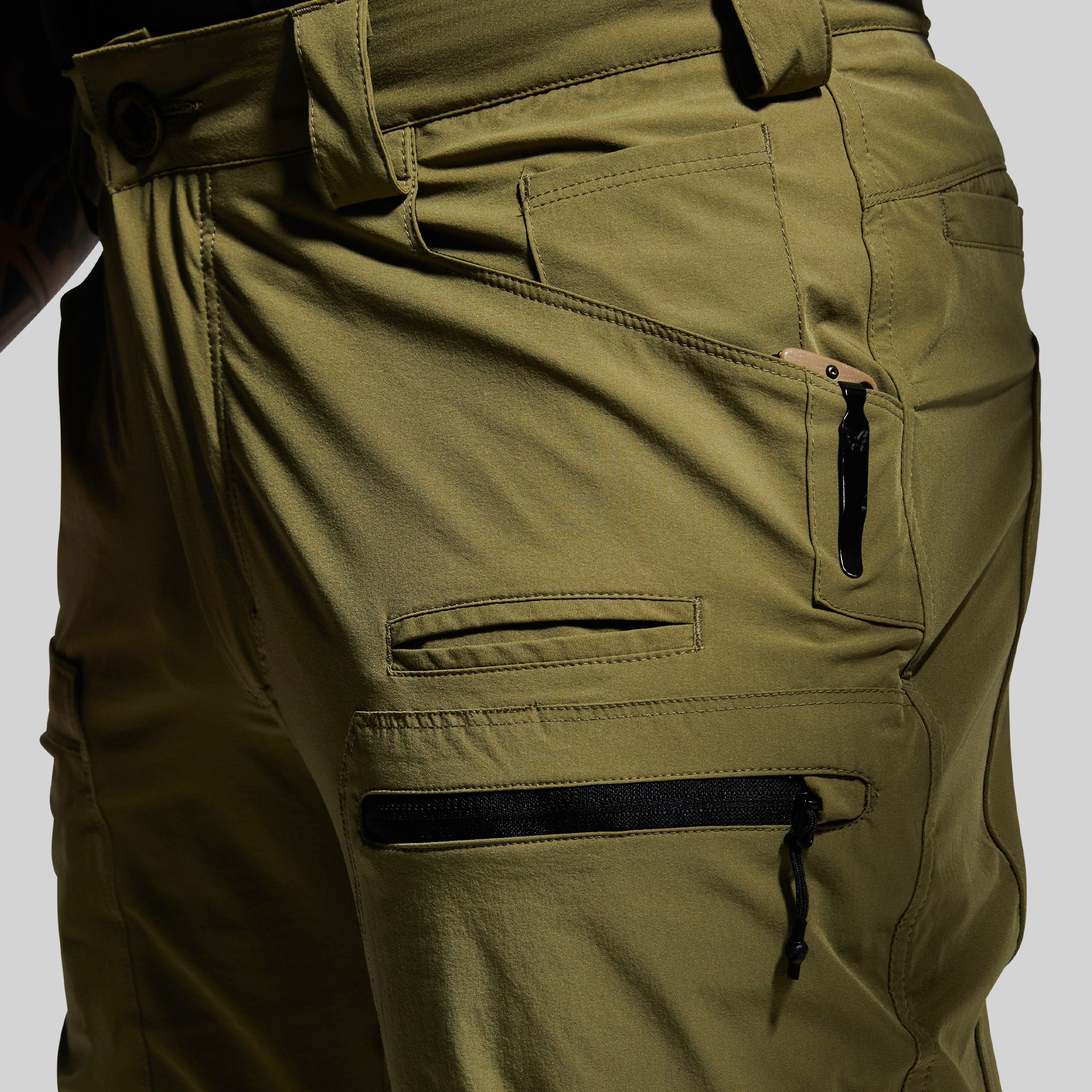 Men's Lightweight Frontier Pants - Deep Moss Color for Hiking, Camping & Outdoor Adventures