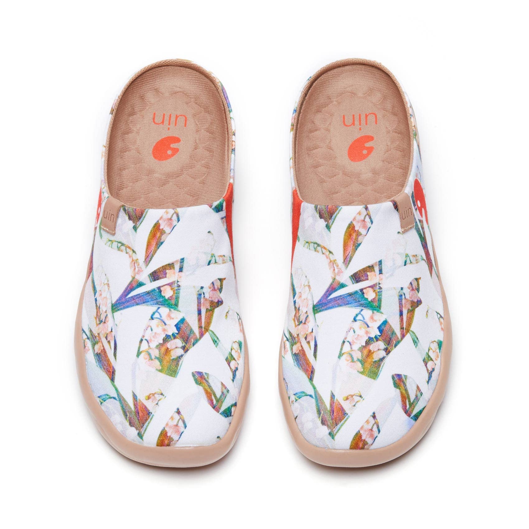 UIN Women's Slip-On Mules - Comfortable Wide Toe Casual Loafers with Artistic Painting Design | Perfect for Travel, Home & Everyday Wear (Malaga Style)