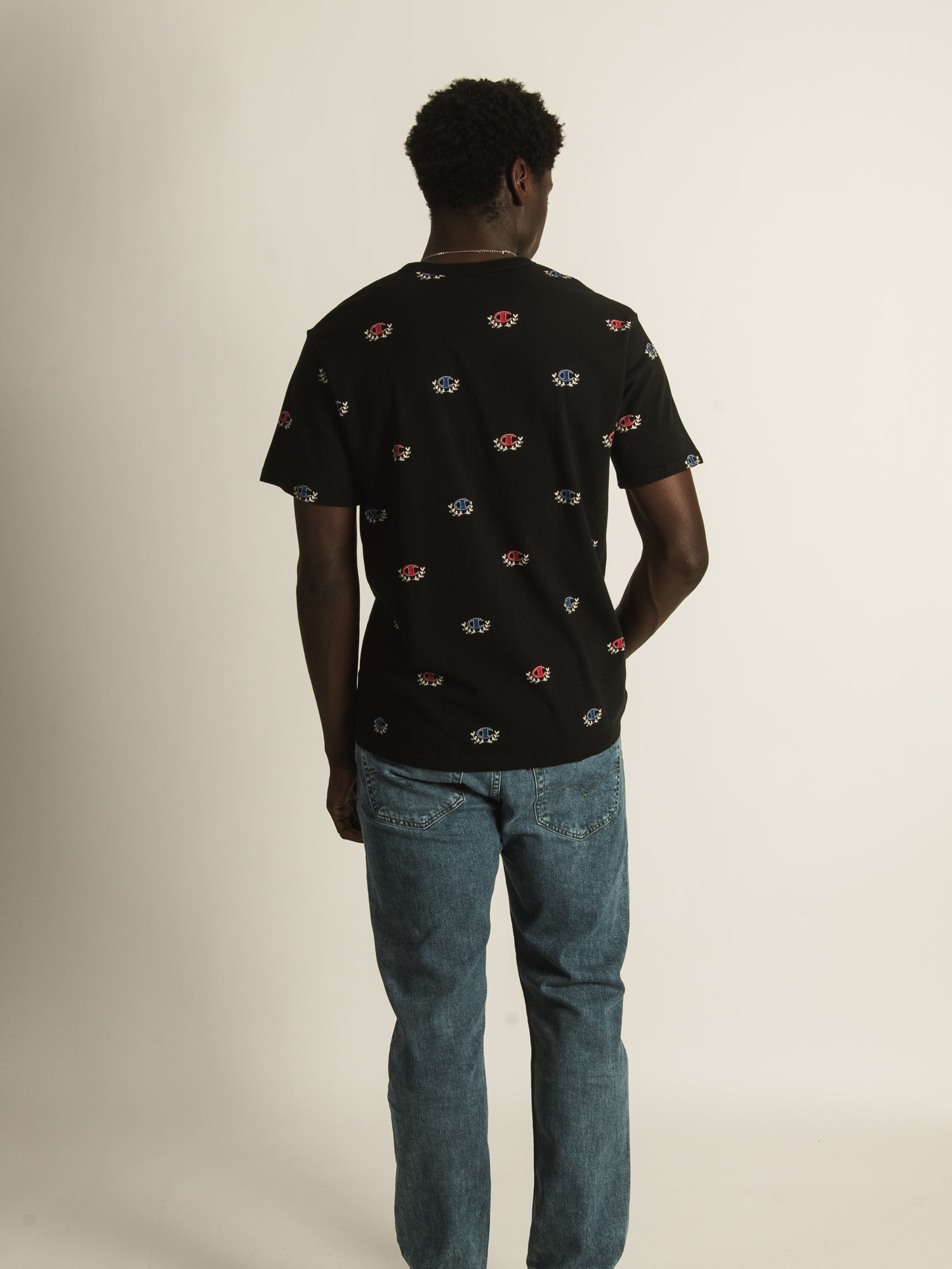 Champion Heritage Short Sleeve Sketch C Laurel Graphic T-Shirt - Men's Casual Cotton Tee for Streetwear & Everyday Wear