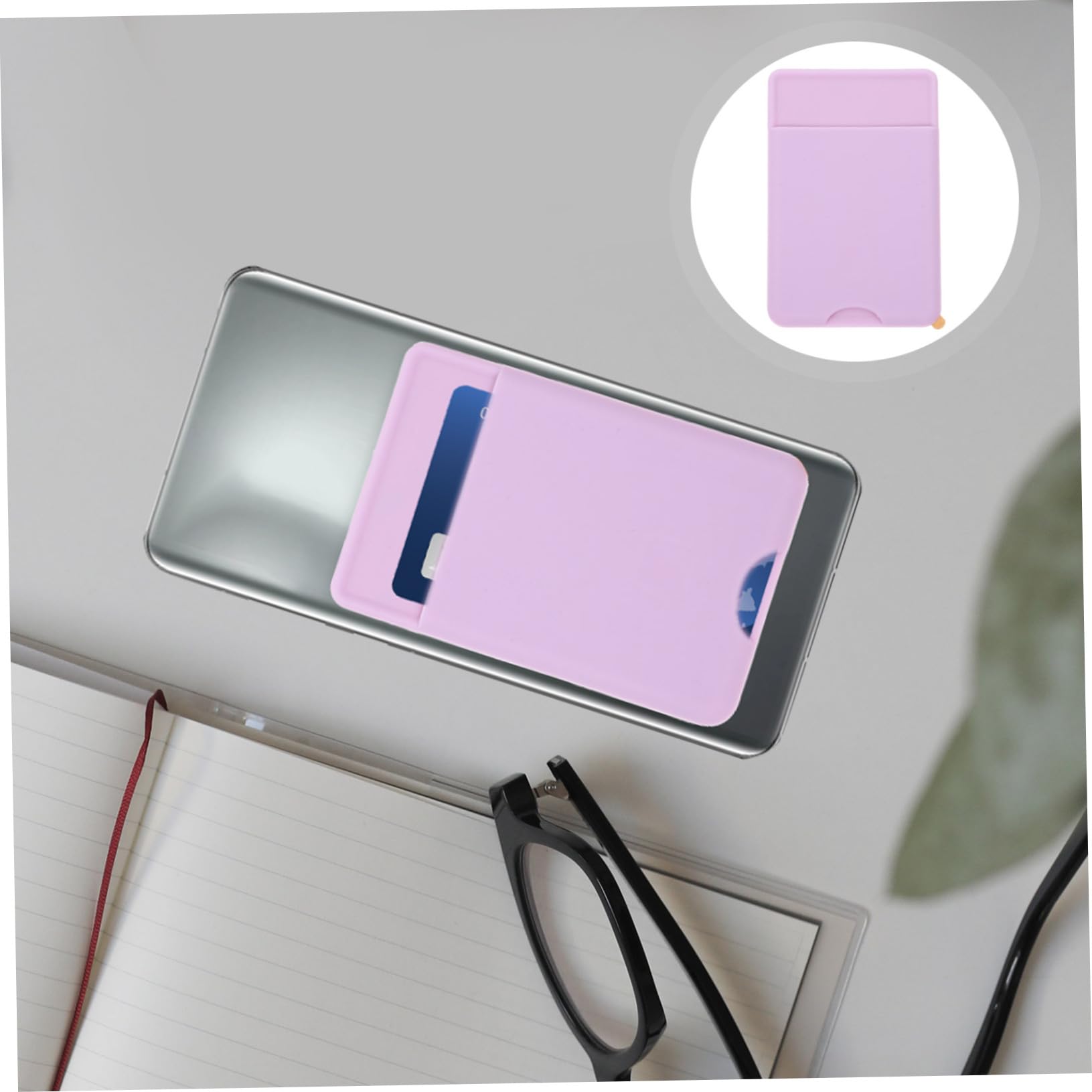 Mikikit Silicone Phone Wallet with Card Holder - 2 Pack Adhesive Back Pocket for Smartphones, Credit Cards & IDs | Perfect for Travel, Shopping & Everyday Use