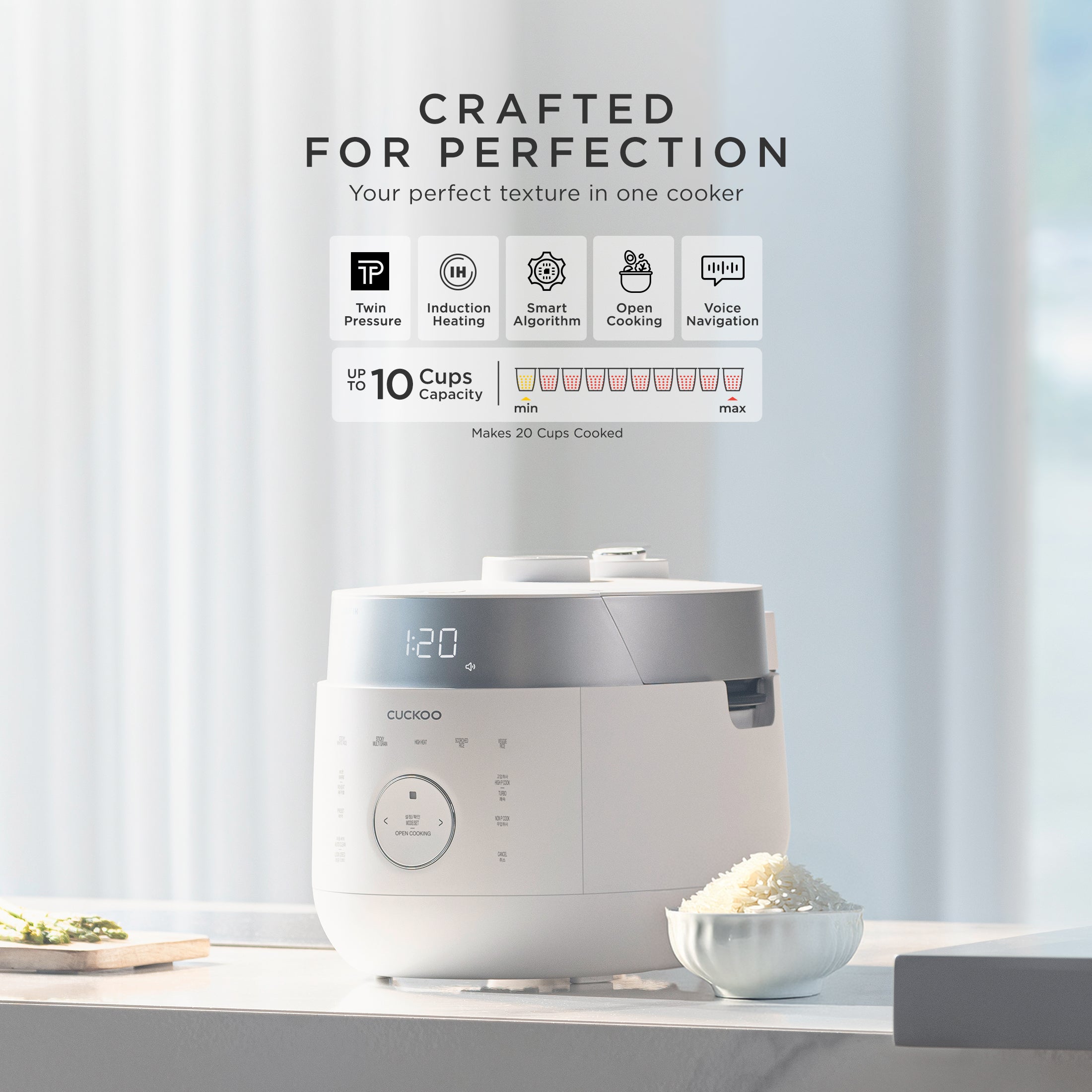 Refurbished B Grade 10-Cup IH Twin Pressure Rice Cooker (CRP-LHTR1009F) - Perfect for Family Dinners & Meal Prep