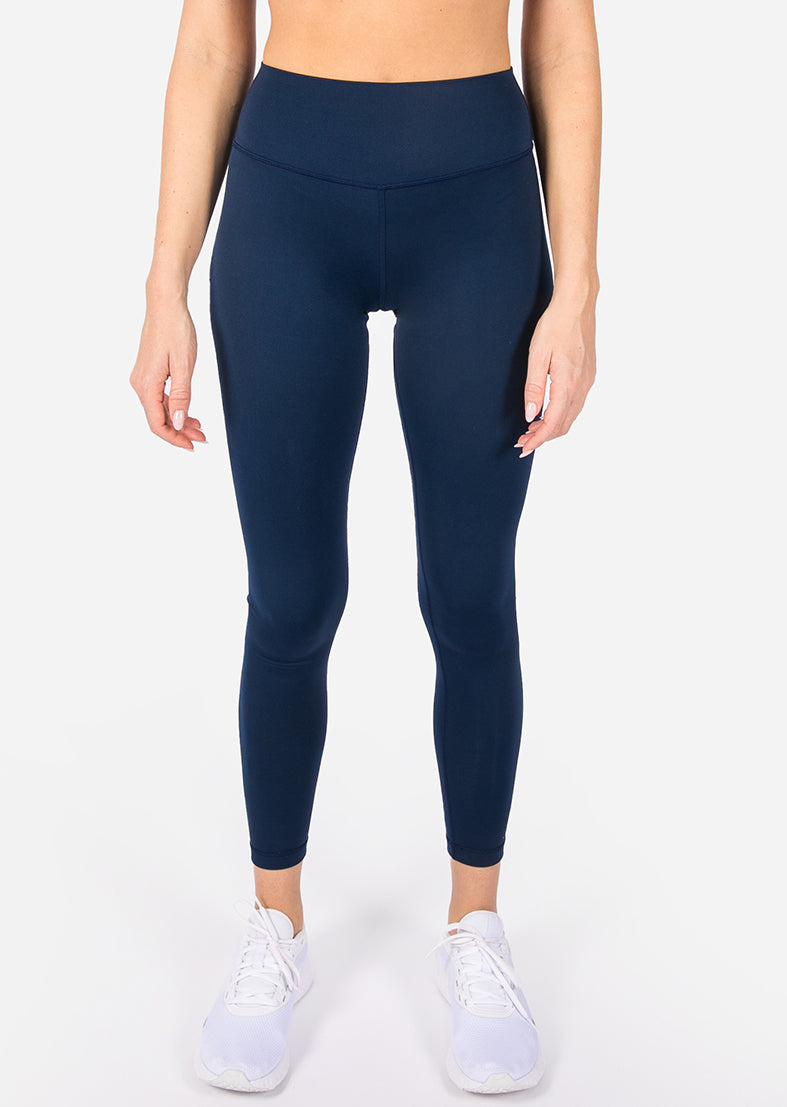 Elevate Touch 7/8 High Waist Yoga Leggings for Women - Navy Blue - Moisture Wicking & Squat Proof Workout Pants for Yoga, Running & Gym
