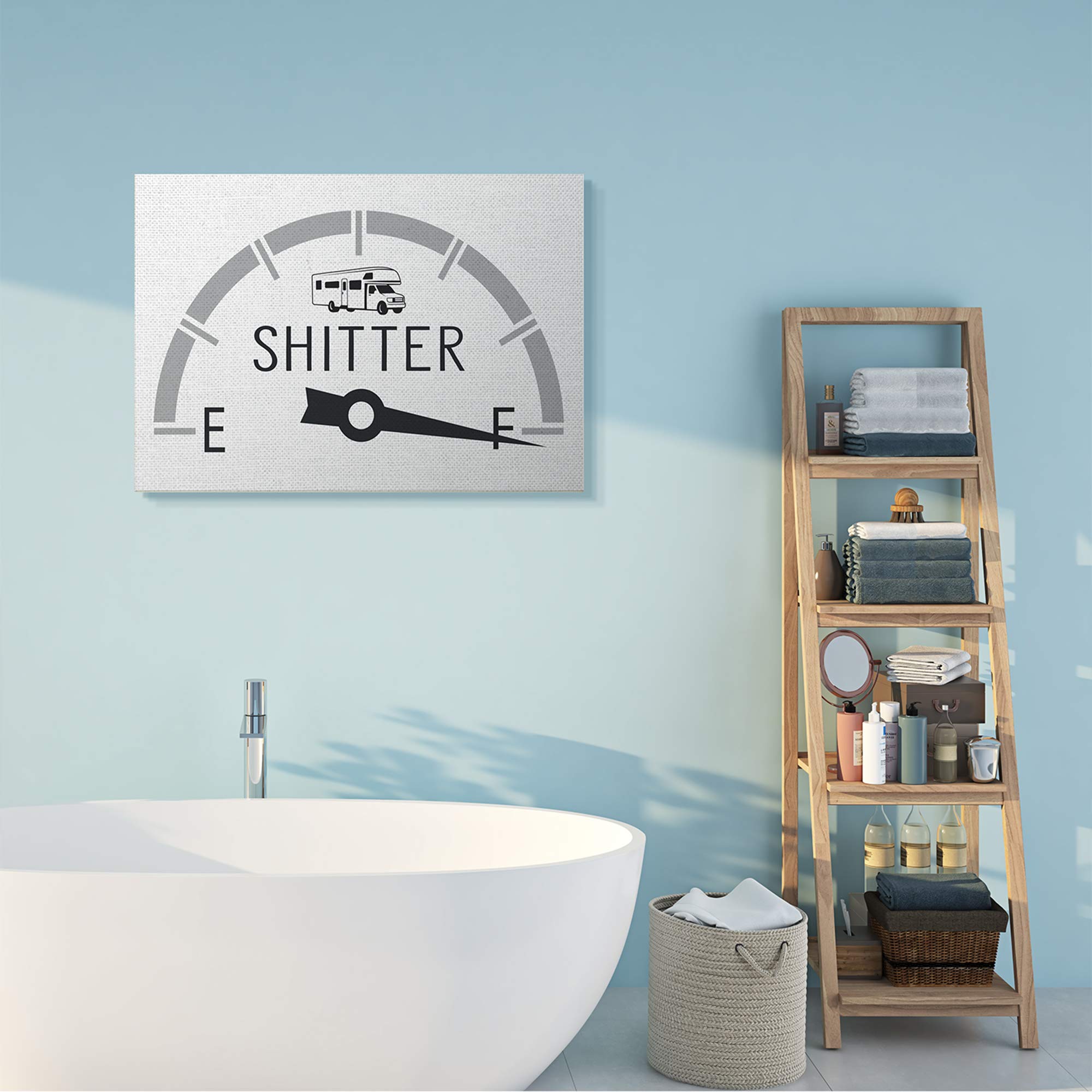 Stupell Industries Funny Toilet Humor Canvas Wall Art - Sassy Bathroom Decor for RV & Home, 30