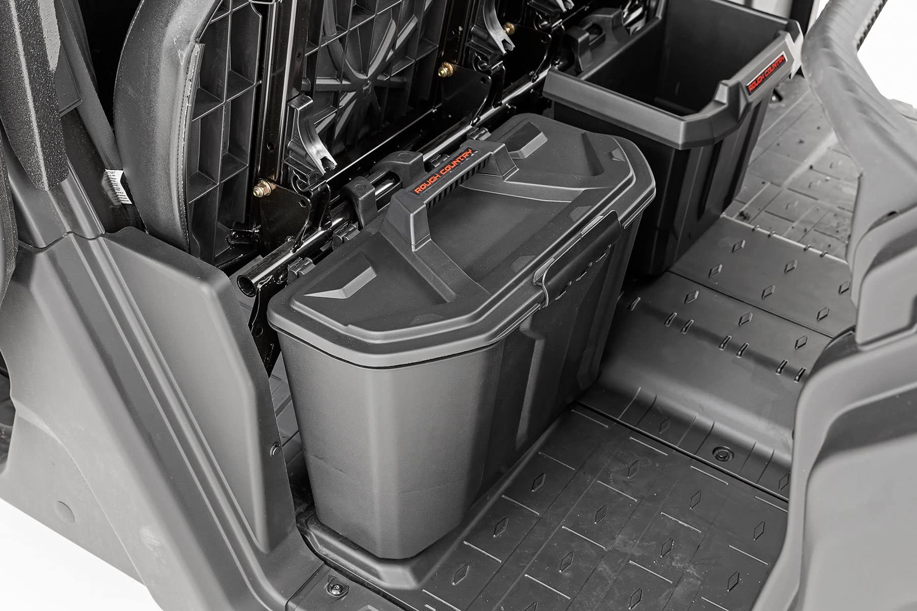 Rough Country Under Passenger Seat Storage Box for Can-Am Defender - 97061 | Durable Vehicle Organizer for Hunting Gear & Tools | Perfect for Off-Road Adventures & Worksite Storage
