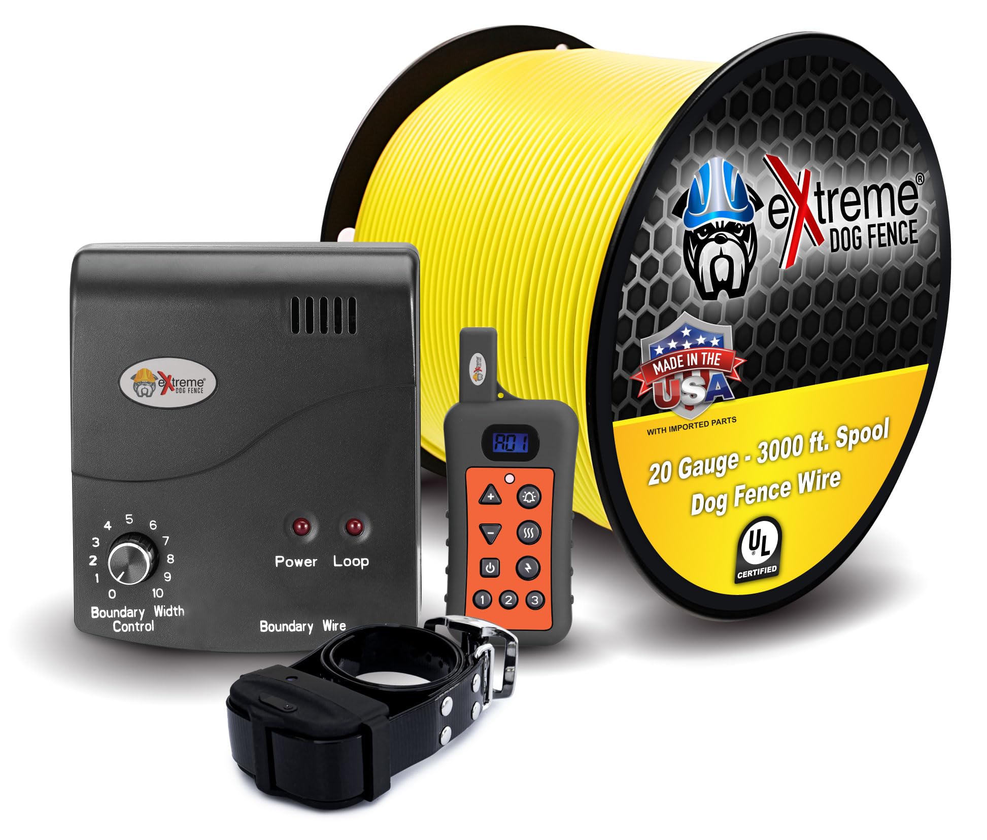 Electric Dog Fence & Remote Trainer System - 500' 20 Gauge Underground Wire for 1 Dog (Covers 1/3 Acre) - Dual Containment & Training Solution with Single Collar - Perfect for Backyard, Farm & Outdoor Dog Safety