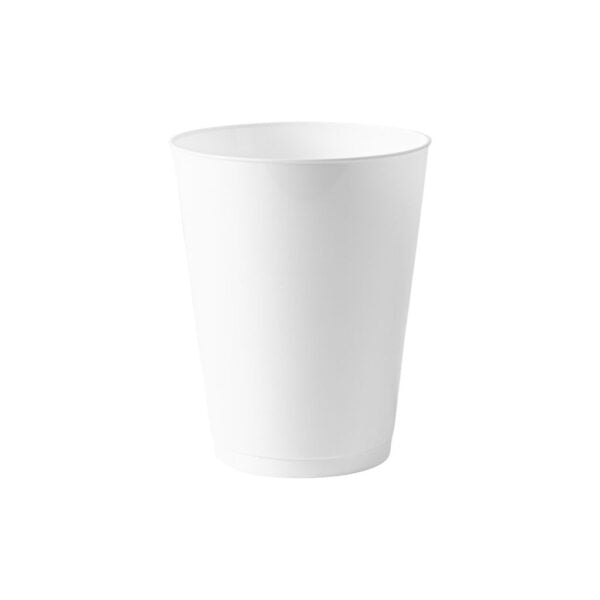 12 Oz White Hard Plastic Round Party Cups - 10 Pack Bulk Disposable Cups for Parties, Picnics, BBQs & Events - Durable & Eco-Friendly