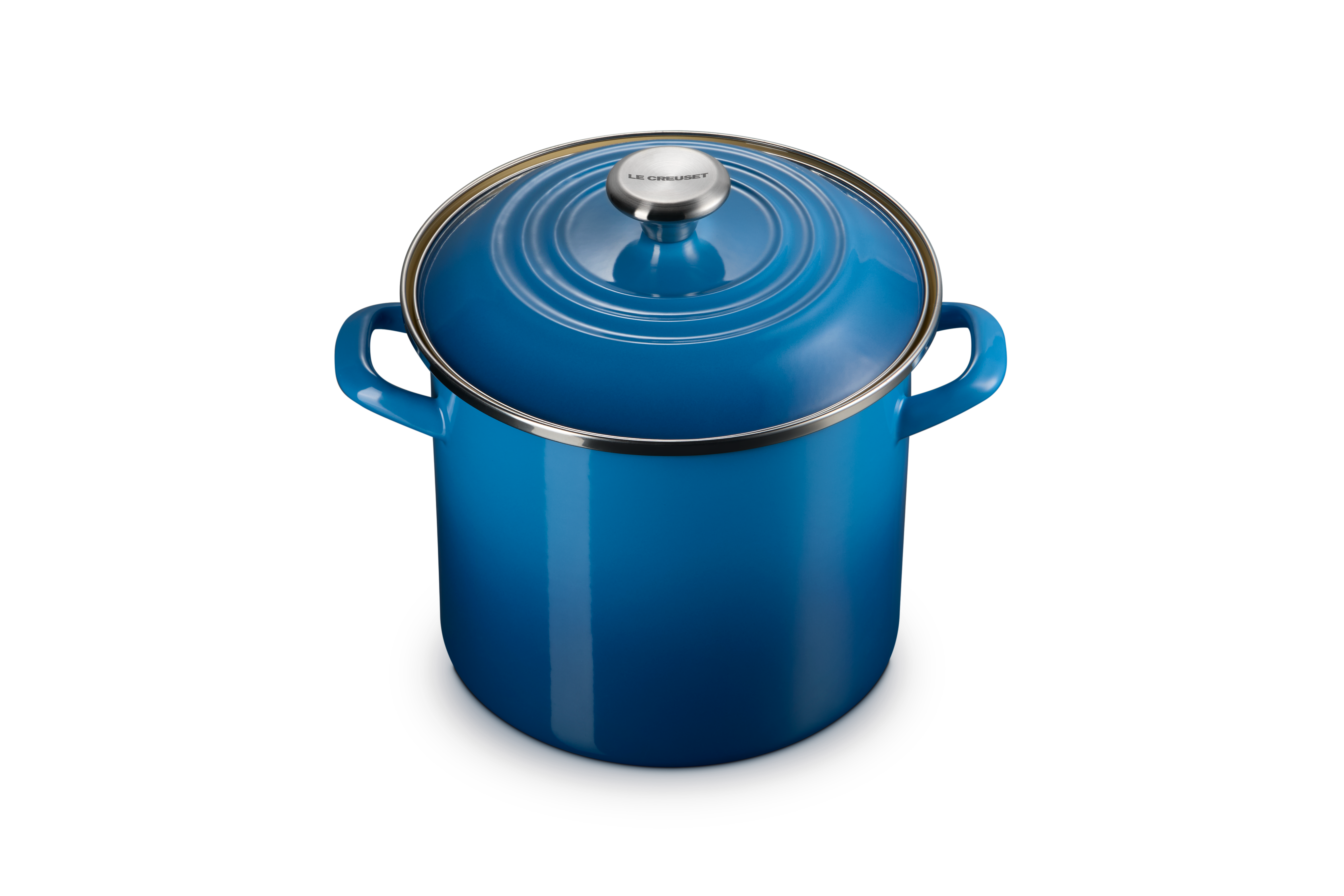 8 Qt. Stainless Steel Stockpot with Lid - Marseille Blue - Perfect for Soups, Stews & Pasta - Commercial & Home Kitchen Use