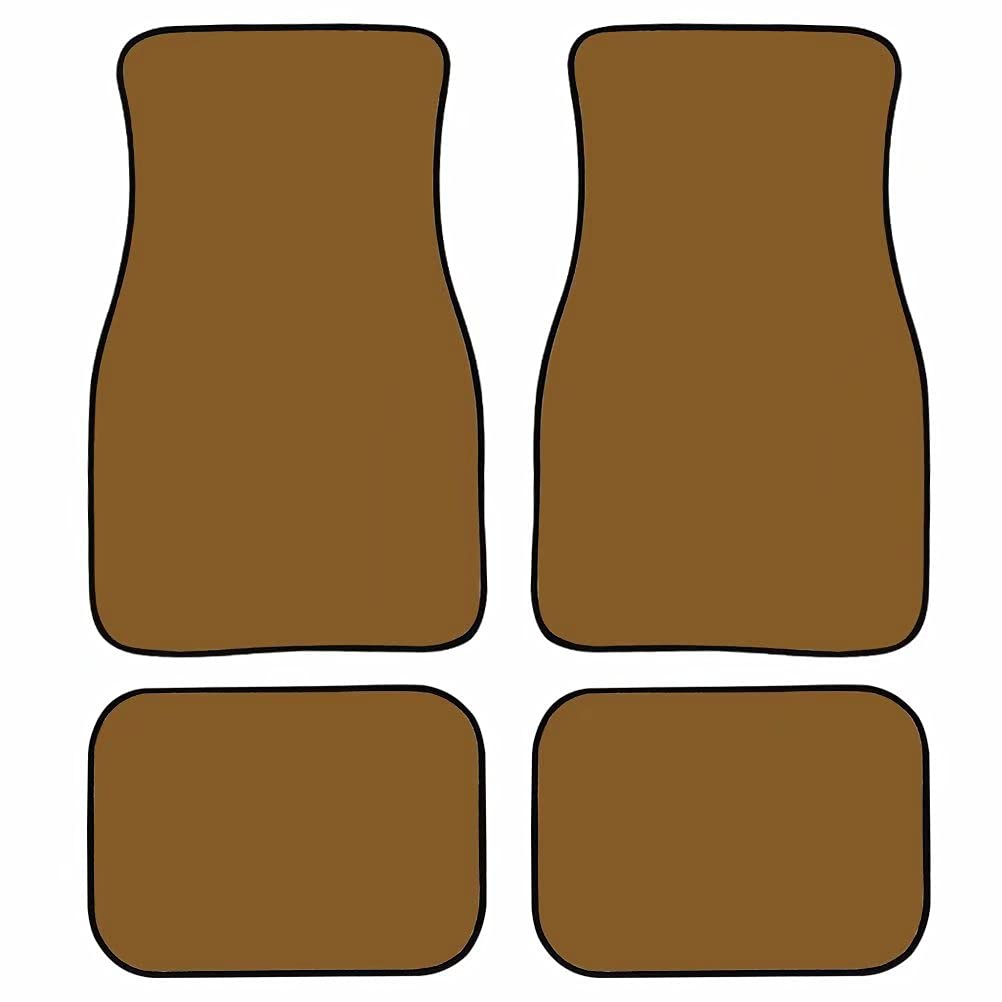 Universal Fit 4-Piece Car Floor Mats Set for SUV & Truck - Premium Brown Carpet Interior Accessories | Waterproof & Durable | Keep Vehicle Clean | Perfect for Daily Commute, Road Trips & Family Outings