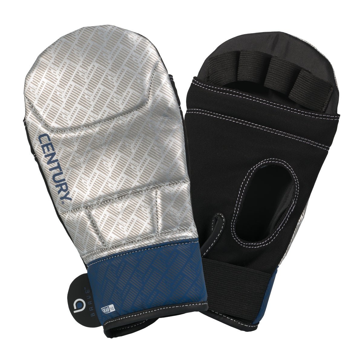 Brave Bag Gloves for Boxing & MMA Training - Premium Silver/Navy Punching Mitts - Ideal for Heavy Bag Workouts, Sparring & Fitness Training