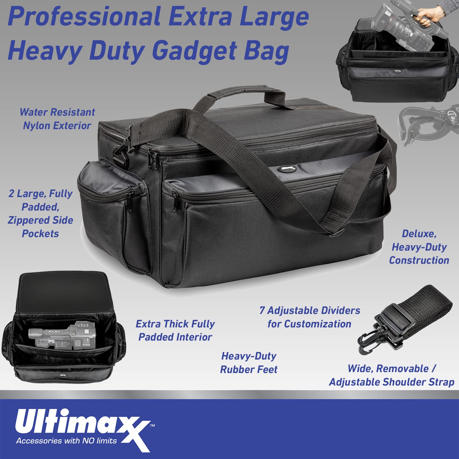 Ultimaxx Advanced 22-Piece 4K Video Recording Bundle - Panasonic AG-CX350 Camcorder, SanDisk 128GB Extreme SDXC Card, Condenser Mic, Tripod, LED Lights - Perfect for YouTube, Vlogging, Live Streaming & Professional Videography