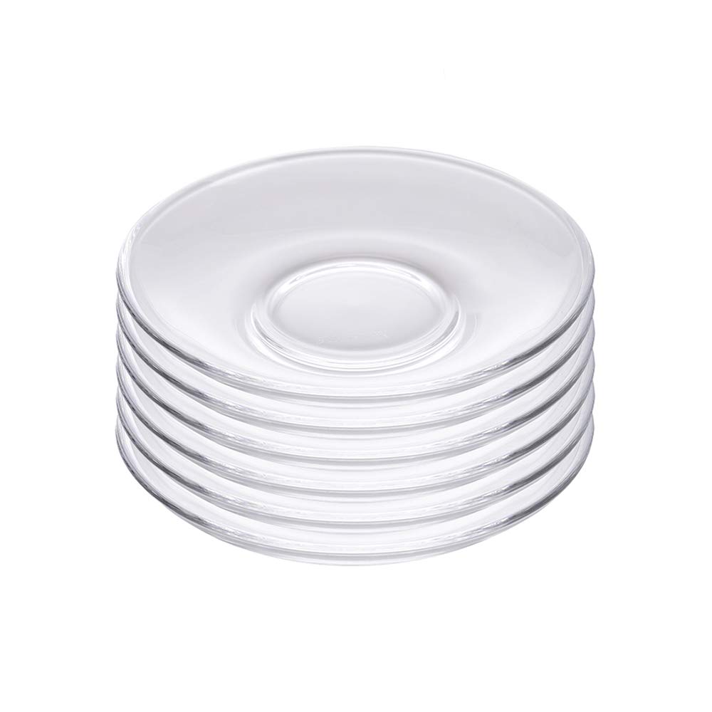 Sizikato 6-Piece Clear Glass Snack Plates - 4 Inch Small Dessert Plates for Restaurants, Tea Parties & Home Decor - Perfect for Serving Cakes, Cookies, Tea Bags & Table Decoration