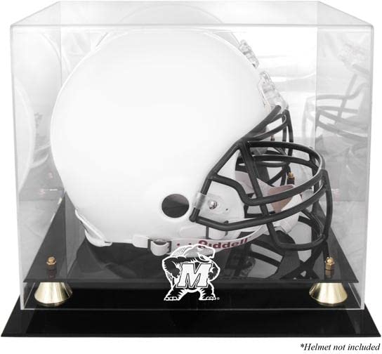Maryland Terrapins Classic Logo Helmet Display Case with Mirrored Back - Official NCAA Football Collectible Case for Home, Office & Man Cave Decor