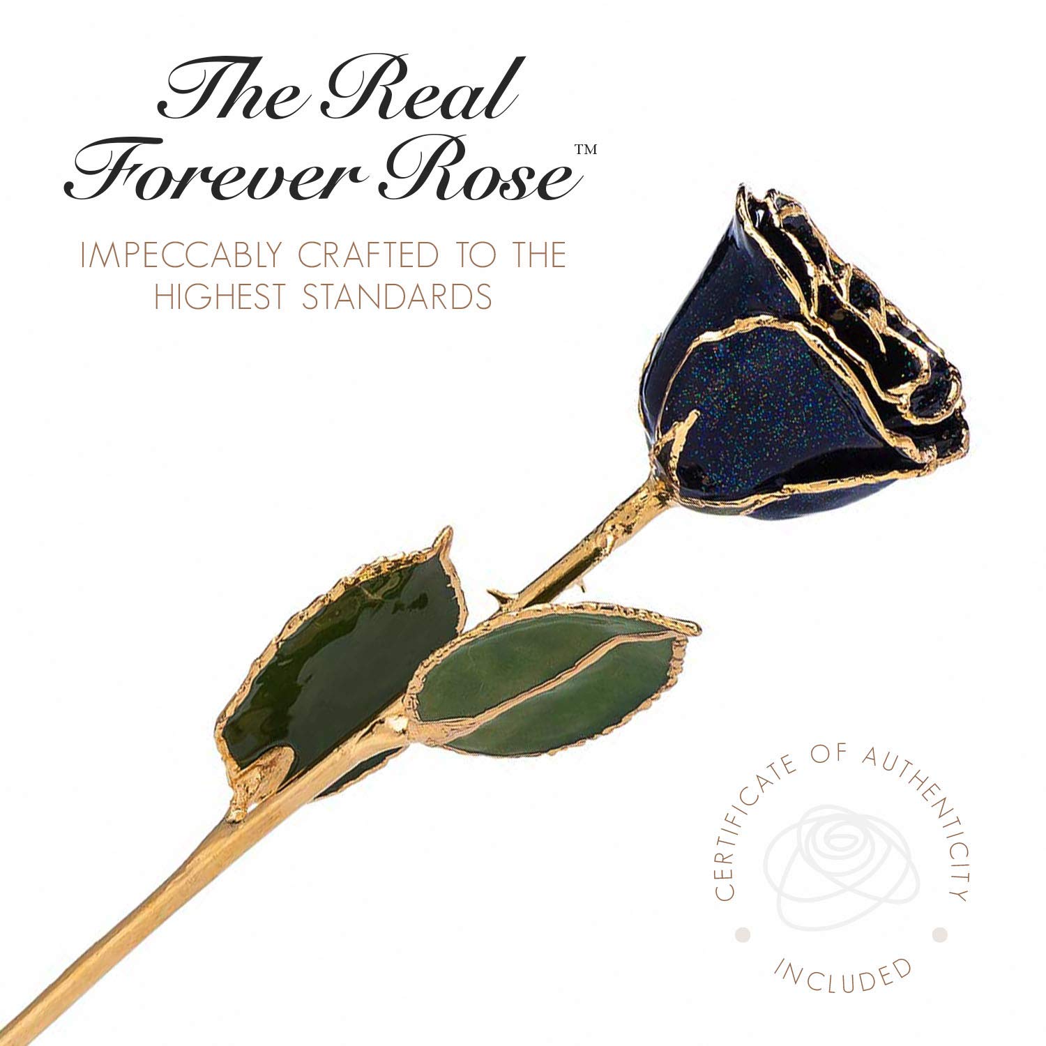 24K Gold Dipped Forever Rose - Genuine Handcrafted Real Flower Preserved in Lacquer | Luxury Eternal Rose Gift for Anniversary, Valentine's Day & Romantic Occasions | Perfect Wedding, Birthday & Home Decor Gift for Her & Him