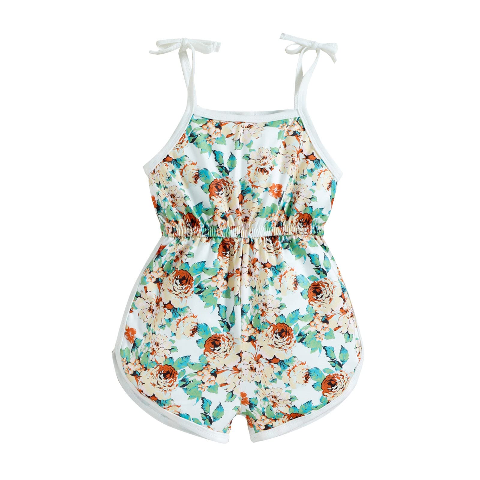 Girls Summer Romper Jumpsuit - Toddler Baby Sleeveless Floral Printed Suspenders Outfit | Playtime, Beachwear & Casual Wear