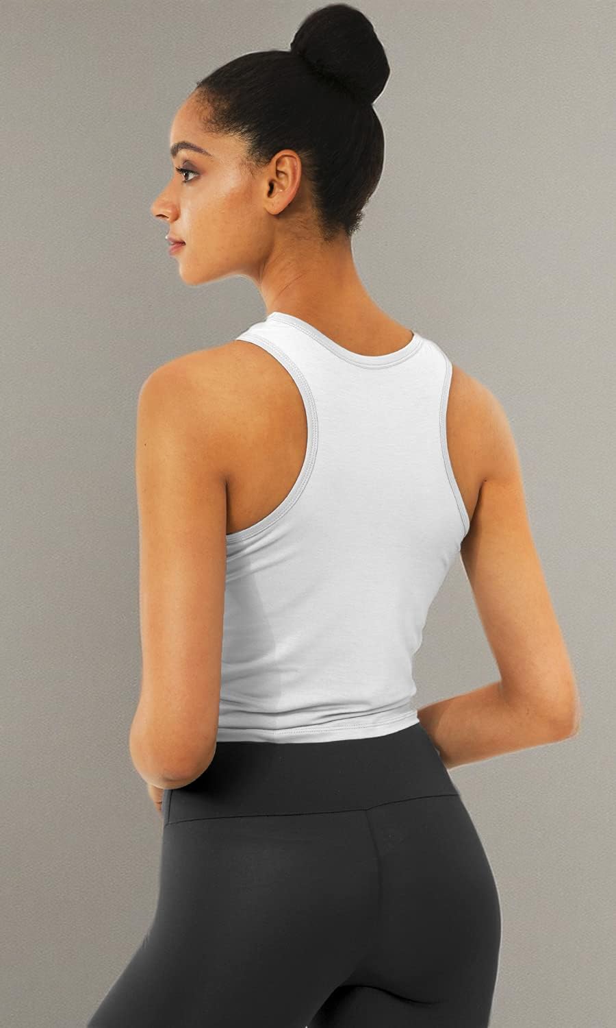 Sanutch Women's Cropped Workout Top - Athletic Twist Front Tank Tops for Yoga, Gym & Running | Loose Fit Fitness Crop Top for Women | Perfect for Workouts, Sports & Casual Wear