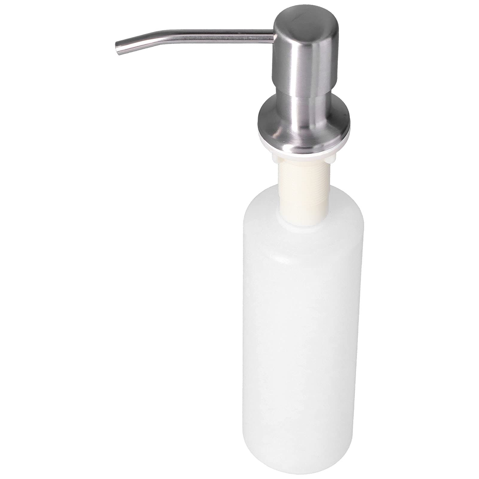 300ML Stainless Steel Built-In Soap Dispenser with Pressing Head - Kitchen & Bathroom Soap Lotion Container for Hand Wash, Dish Soap, or Lotion Dispensing | Modern Sink Accessory for Home & Office Use