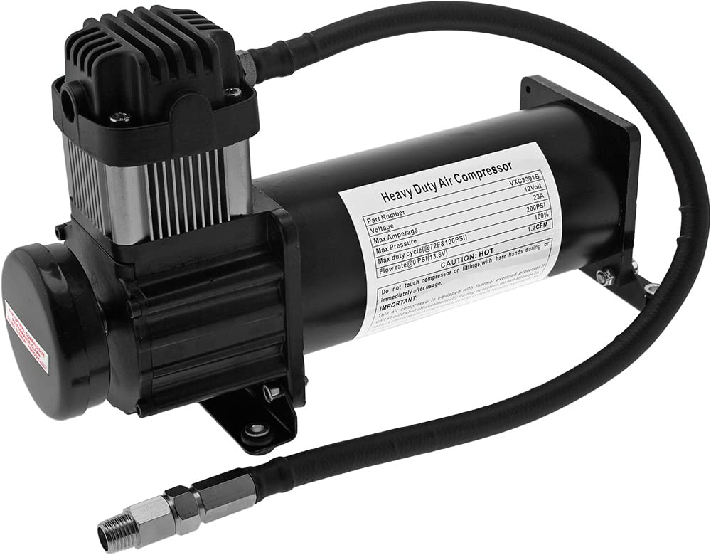 Vixen Horns 5 Gallon (18 Liter) 12V Train & Air Horn Kit with 200 PSI Onboard Compressor System VXO8350B - Perfect for Trucks, Boats & Emergency Vehicles