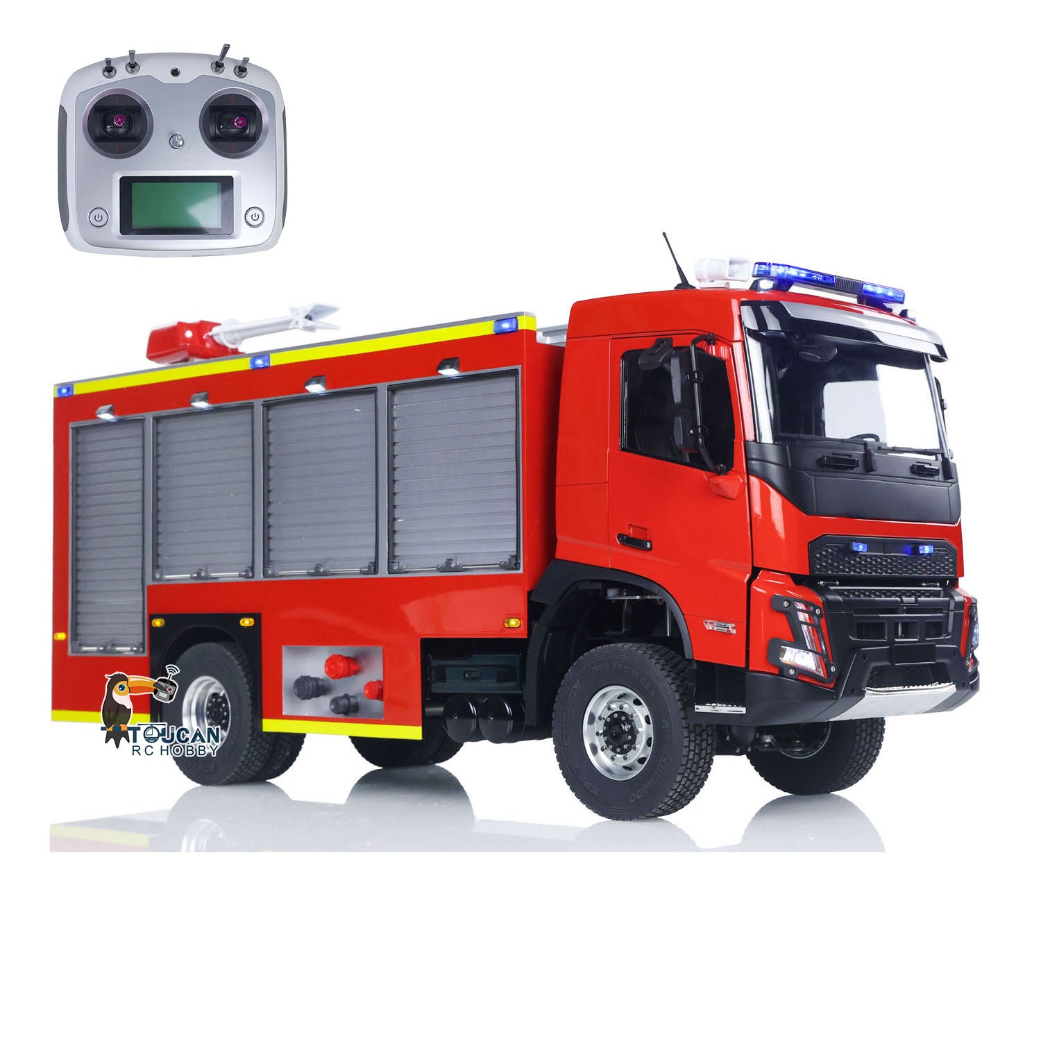 1/14 Scale 4X4 Metal Axles Remote Control Fire Truck BZ i6S RC Car with 2-Speed, Light & Sound System - PNP (No Battery) - Perfect for Firefighting Simulation and RC Hobby Enthusiasts