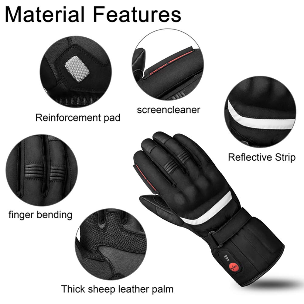 Electric Heated Gloves with Rechargeable Li-ion Battery - 6 Hours Warmth for Winter Sports & Outdoor Activities | Waterproof Thermal Gloves for Men & Women | Perfect for Skiing, Snowboarding, Motorcycling & Hiking in Cold Weather