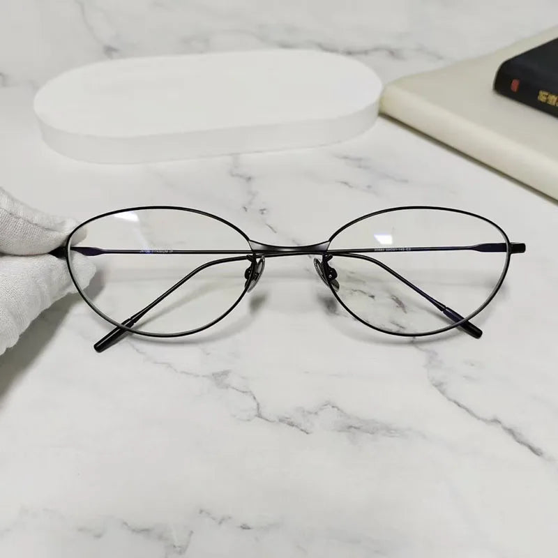Stylish Unisex Titanium Square Oval Cat Eye Eyeglasses Frame 308 - Lightweight & Durable for Men & Women | Perfect for Reading, Work, and Fashion Accessories