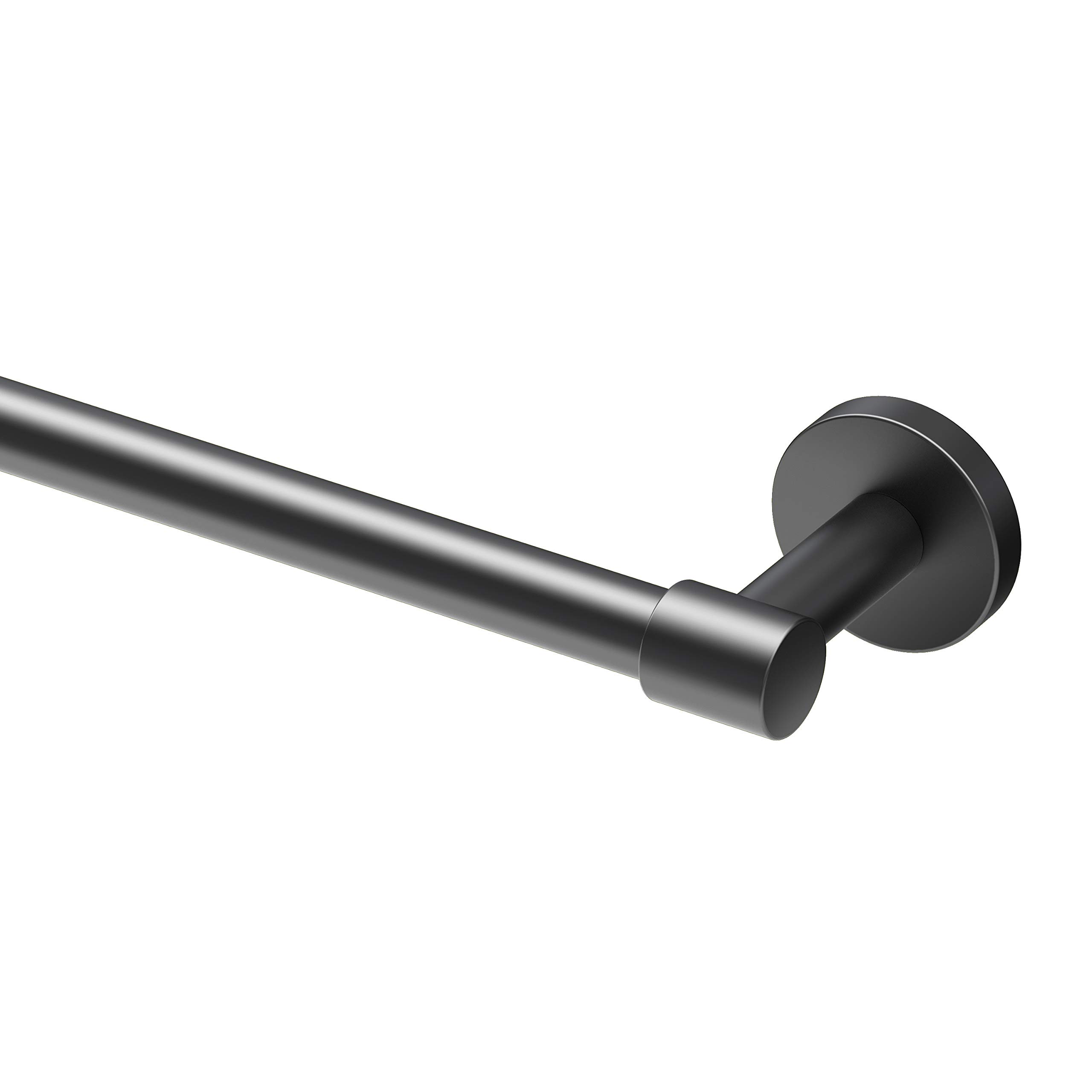 Gatco 4661MX Reveal 18-Inch Matte Black Towel Bar - Wall Mounted Bathroom Towel Holder (20.13