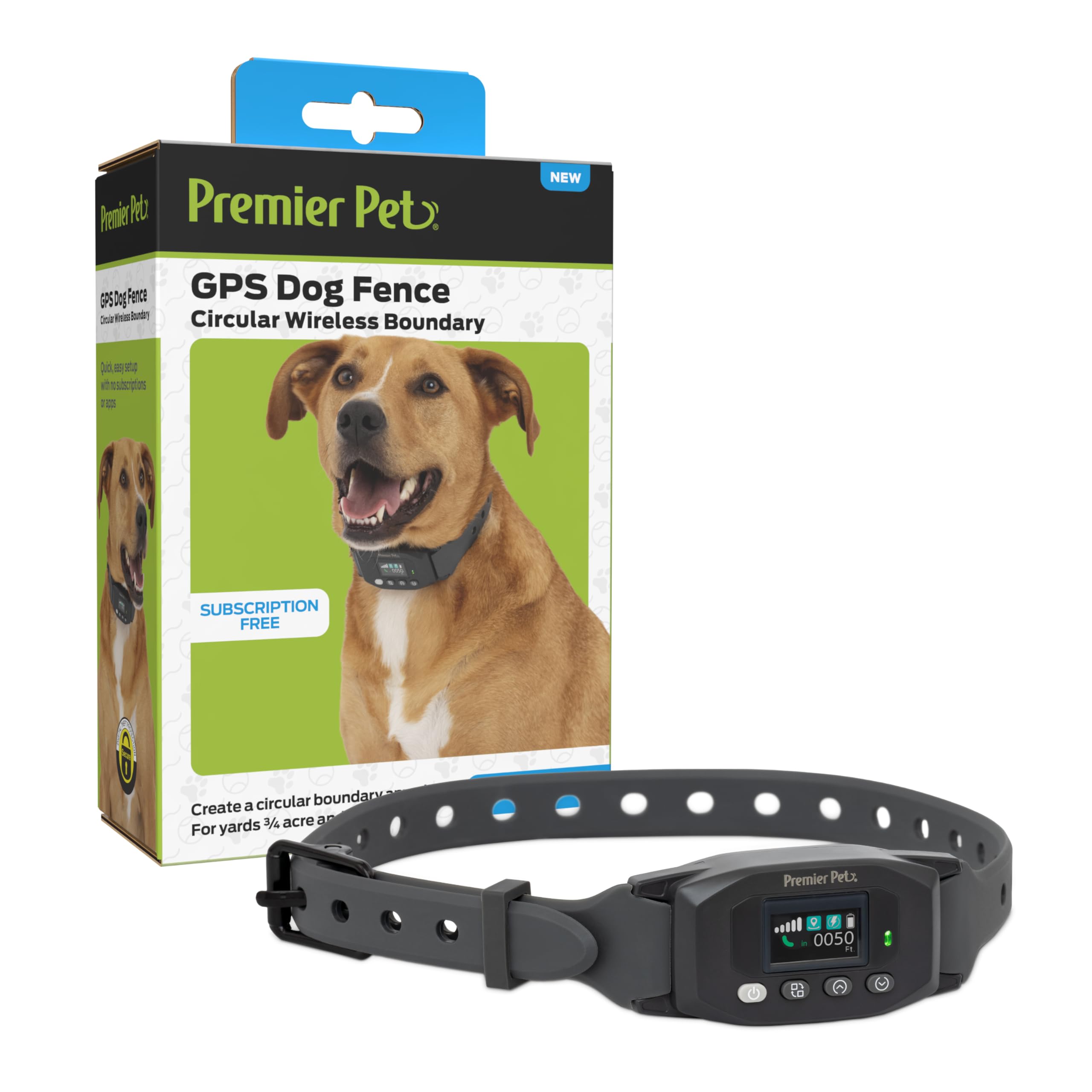 GPS Dog Fence Collar - Wireless Pet Containment System with Tone, Vibration & Static Correction - Waterproof & Rechargeable with 24H Battery Life - No Subscription Needed - Perfect for Backyard, Farm & Outdoor Dog Training