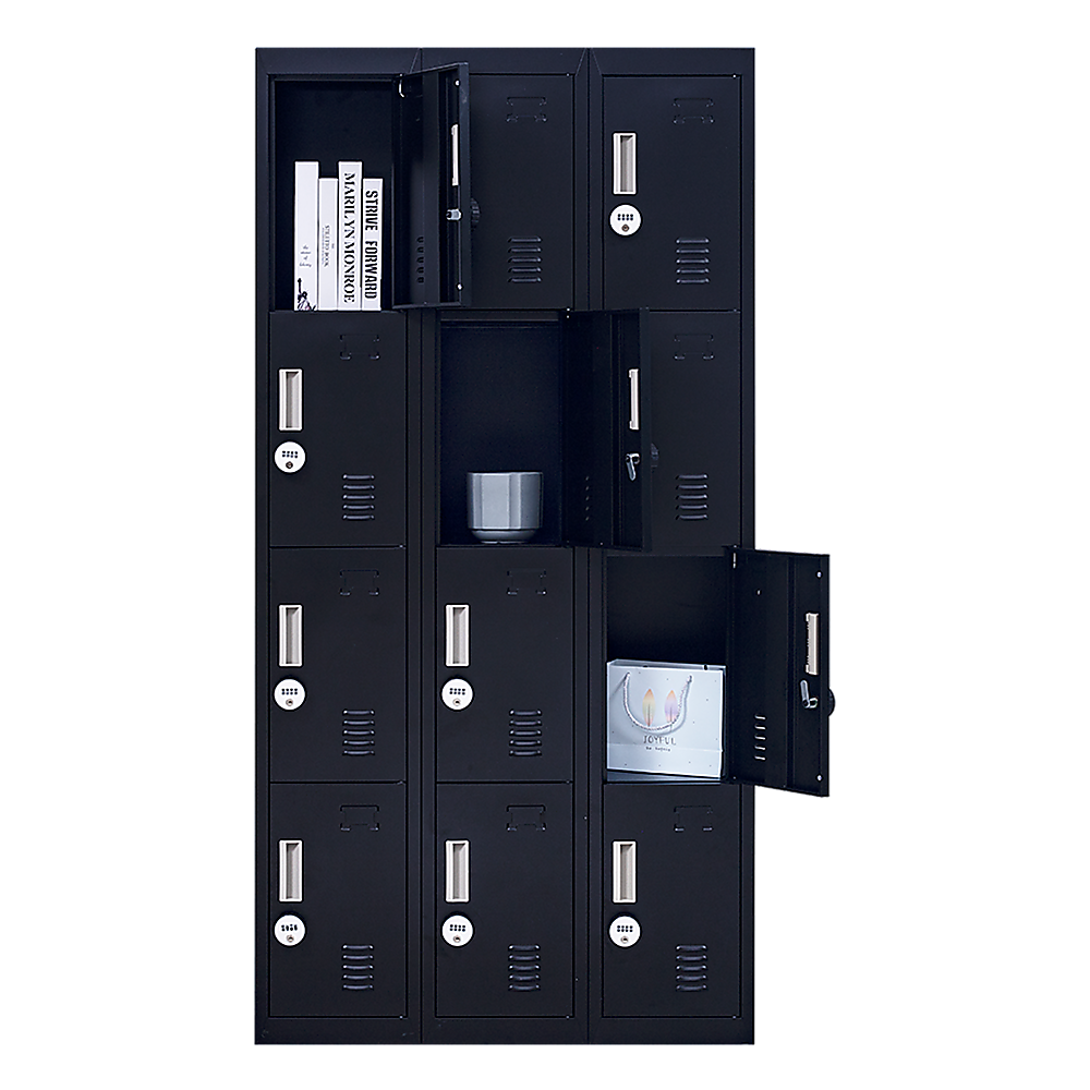 12-Door Locker with 4-Digit Combination Lock - Secure Storage for Office, Gym, Shed, School & Home | Perfect for Personal Belongings, Equipment & Valuables