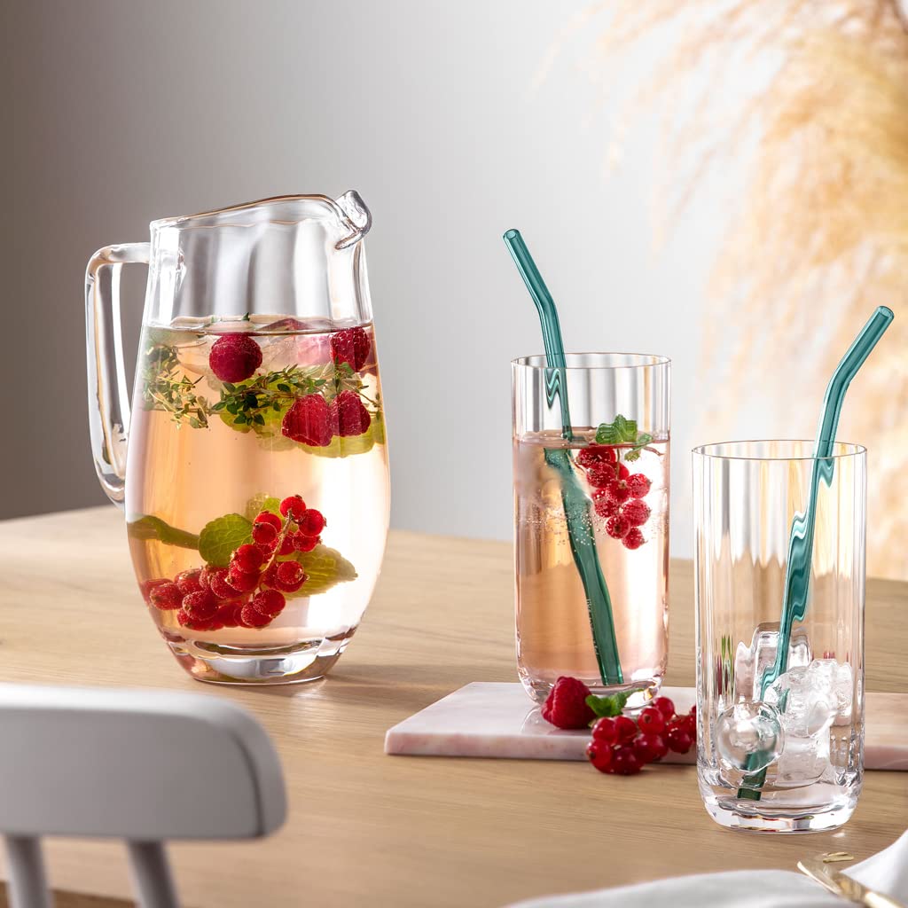 Villeroy & Boch Rose Garden Glass Pitcher 1.5L - Elegant Crystal Water Jug for Iced Tea, Lemonade & Party Beverages - Perfect for Home Dining & Outdoor Entertaining