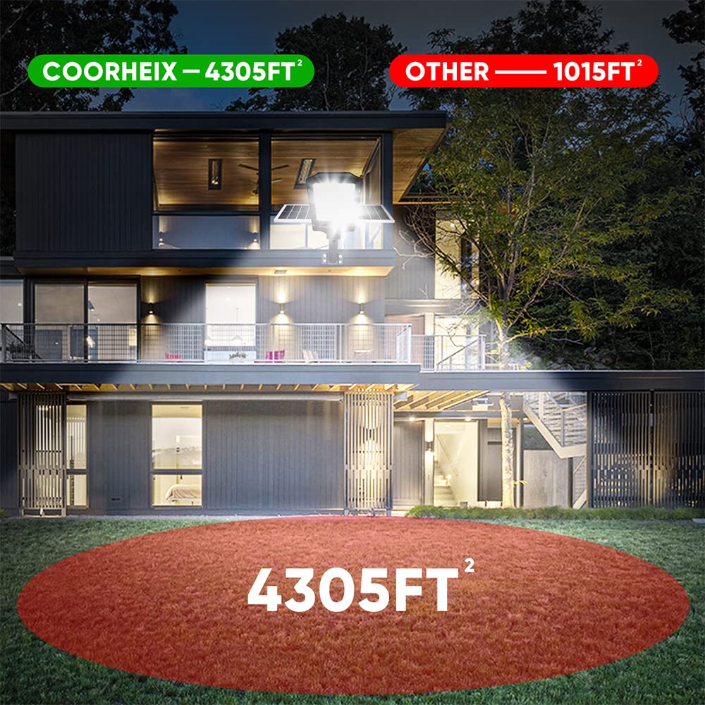 1600W Solar Street Lights Outdoor with Remote & Motion Sensor - IP66 Waterproof LED Flood Lights for Parking Lot, Stadium, Pathway, Yard, Driveway, Roadway, Basketball Court - Dusk to Dawn Security Lighting for Enhanced Safety & Energy Savings
