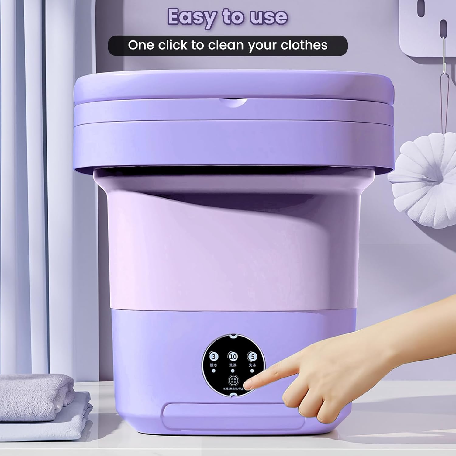 Portable Washing Machine 11L Large Capacity - Compact Mini Washer for Underwear, Socks, Baby Clothes | Perfect for Travel, Camping, RV, Apartments & Small Spaces | Lightweight & Energy Efficient