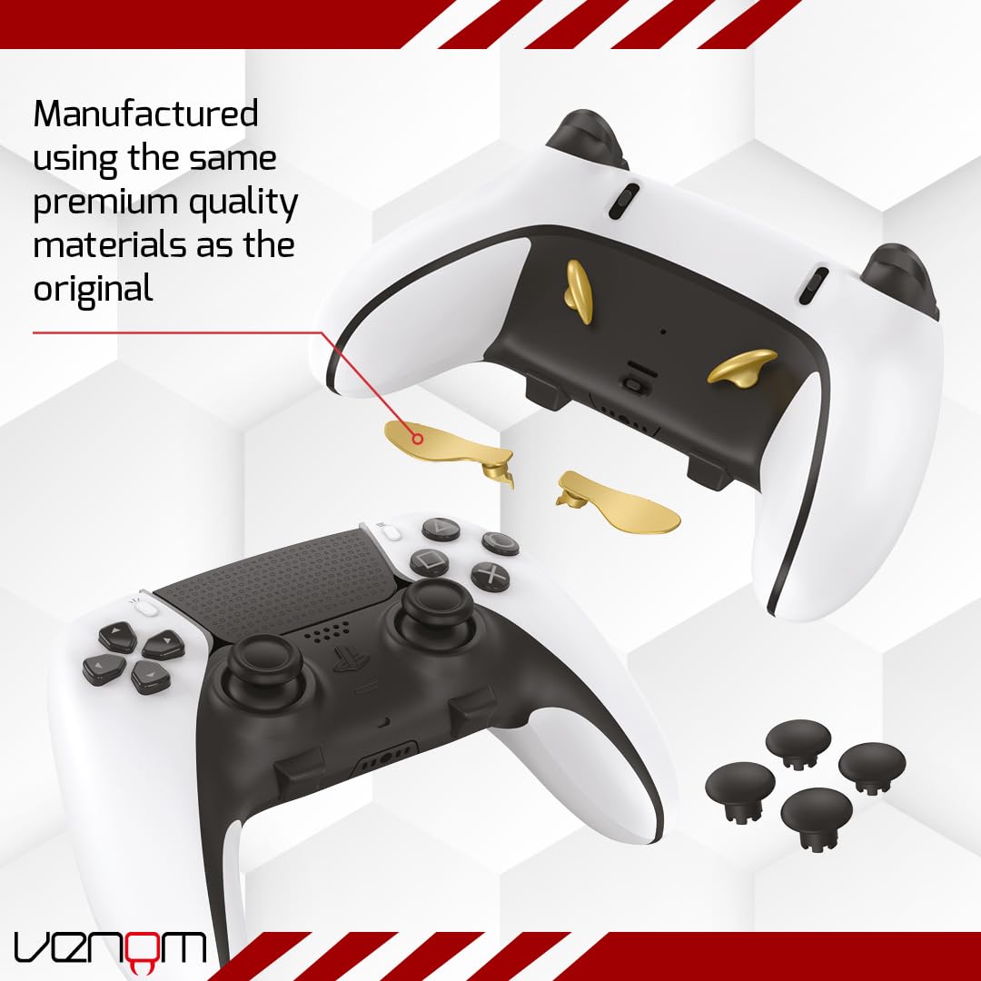 Venom Edge Controller Customization Kit for PS5 - Enhanced Grip & Precision for Competitive Gaming & Long Play Sessions