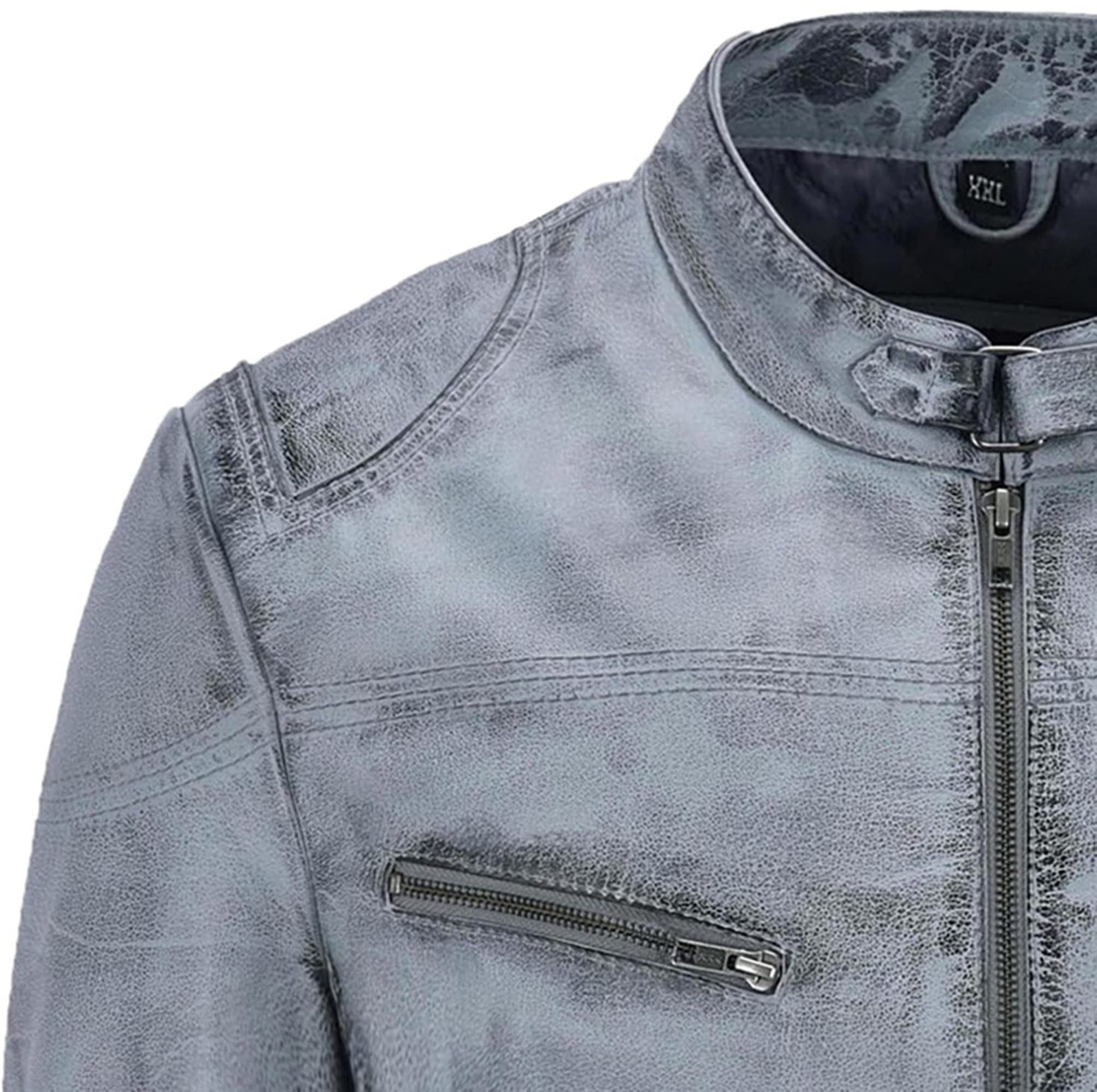 Premium HANDSY Genuine Leather Jackets for Men - Stylish Motorcycle & Biker Jacket - Durable Real Leather Outerwear for Riding & Casual Wear