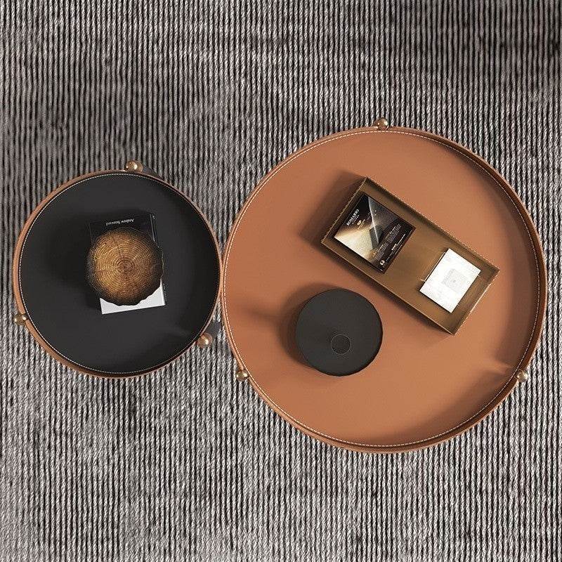 Modern Faux Leather Nesting Coffee Table Set - 3-Piece Stackable Ottoman for Living Room, Bedroom & Office - Stylish & Space-Saving Furniture for Small Spaces