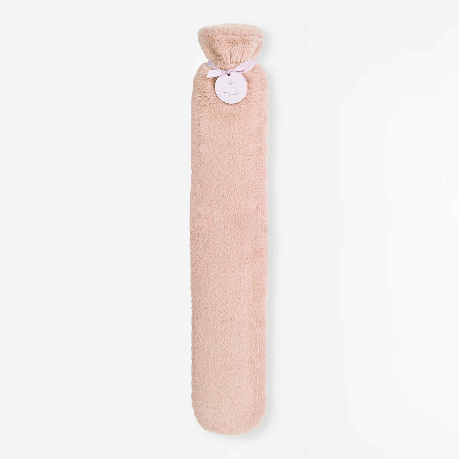 Premium Long Hot Water Bottle for Pain Relief - Soft Dusty Rose Color - Perfect for Cramps, Back Pain & Cold Nights