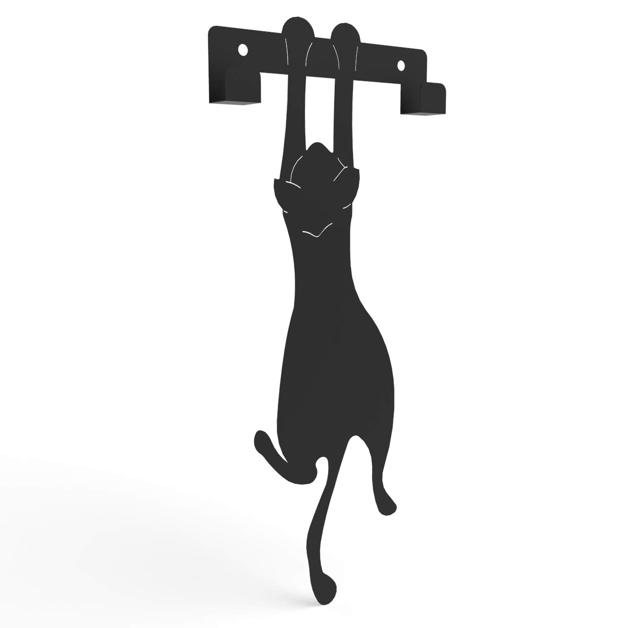 Wall Mounted Cat Shaped Key Holder & Coat Rack - Minimalist Modern Hanger for Keys, Hats & Jackets - Perfect for Entryway, Bedroom or Office Organization