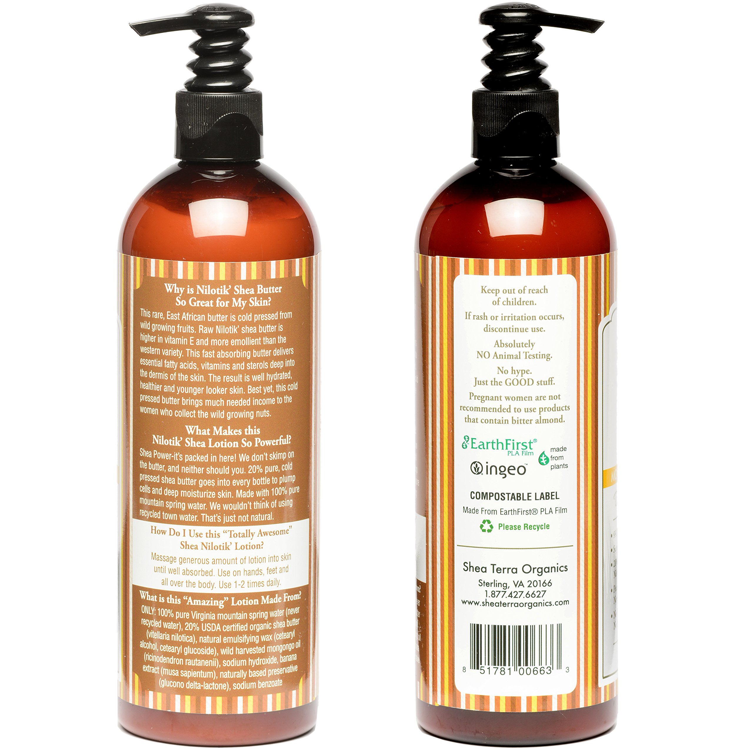 Shea Terra Organics Nilotik’ Shea Butter Ultra-Rich Lotion – Mongongo Banana | Natural Daily Moisturizer for Dry Skin with Vitamins, Fatty Acids & Antioxidants – 16 oz | Hydrates & Protects Skin, Perfect for Winter Care & Daily Skincare Routine