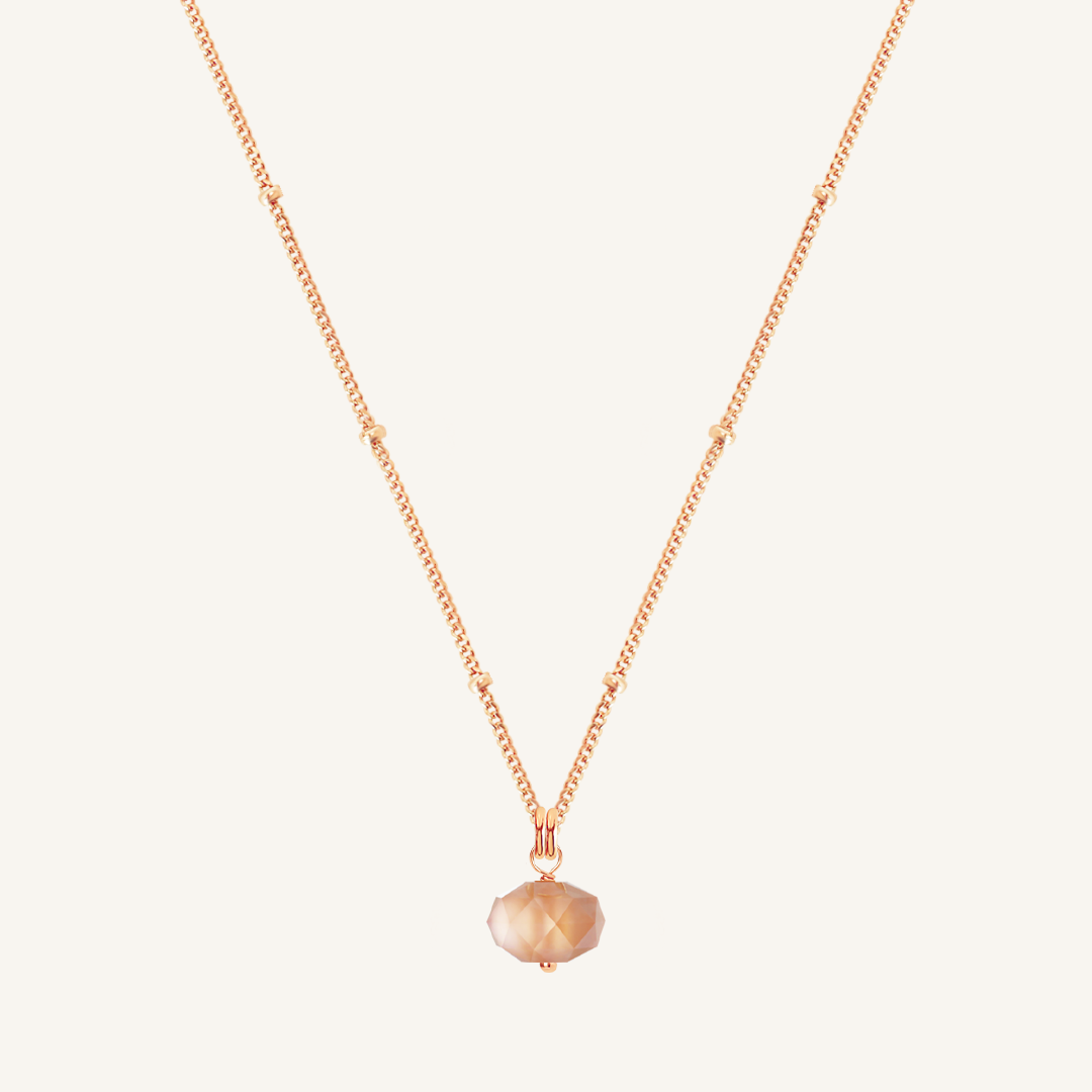 Opulent Orange Moonstone Necklace - Stone of Hope & Healing Crystal Jewelry for Women - Perfect for Meditation, Spiritual Healing & Boho Fashion