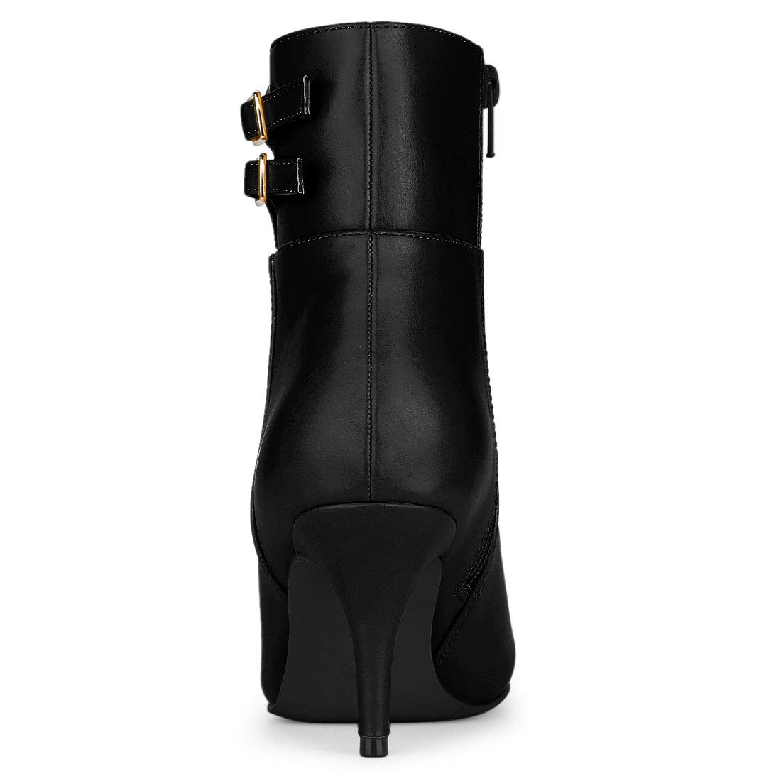 Allegra K Women's Pointed Toe Buckle Stiletto Heel Ankle Boots - Stylish Dress Shoes for Office, Party & Night Out