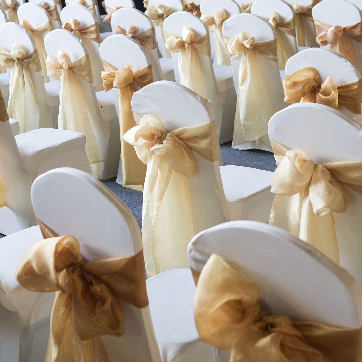 WELMATCH 100-Pack White Stretch Spandex Chair Covers - Universal Elastic Dining Chairs Slipcovers for Weddings, Banquets, Parties & Events - Scuba Fabric Decorative Covers (White, 100 Count) | Perfect for Home Decor, Restaurant Setup, and Special Occasions