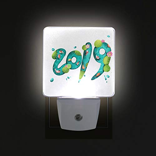 Mr.XZY Creative Lotus Fish Night Light Set of 2 - Cute Blooming Flower Design for Bedroom, Living Room, Hallway - Perfect for Holiday Party Decor & Relaxing Nighttime Ambience