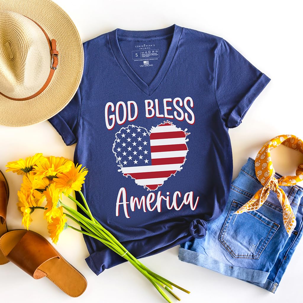 Corinthian's Corner | Women's Christian V-Neck T-Shirts | Faith-Based Apparel for Church, Bible Study & Everyday Wear
